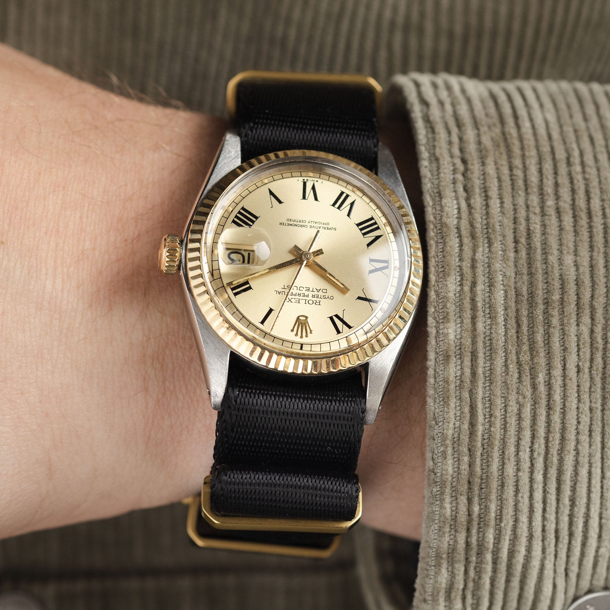 Deluxe Nylon Nato Uhrenarmband Shadow - Gold