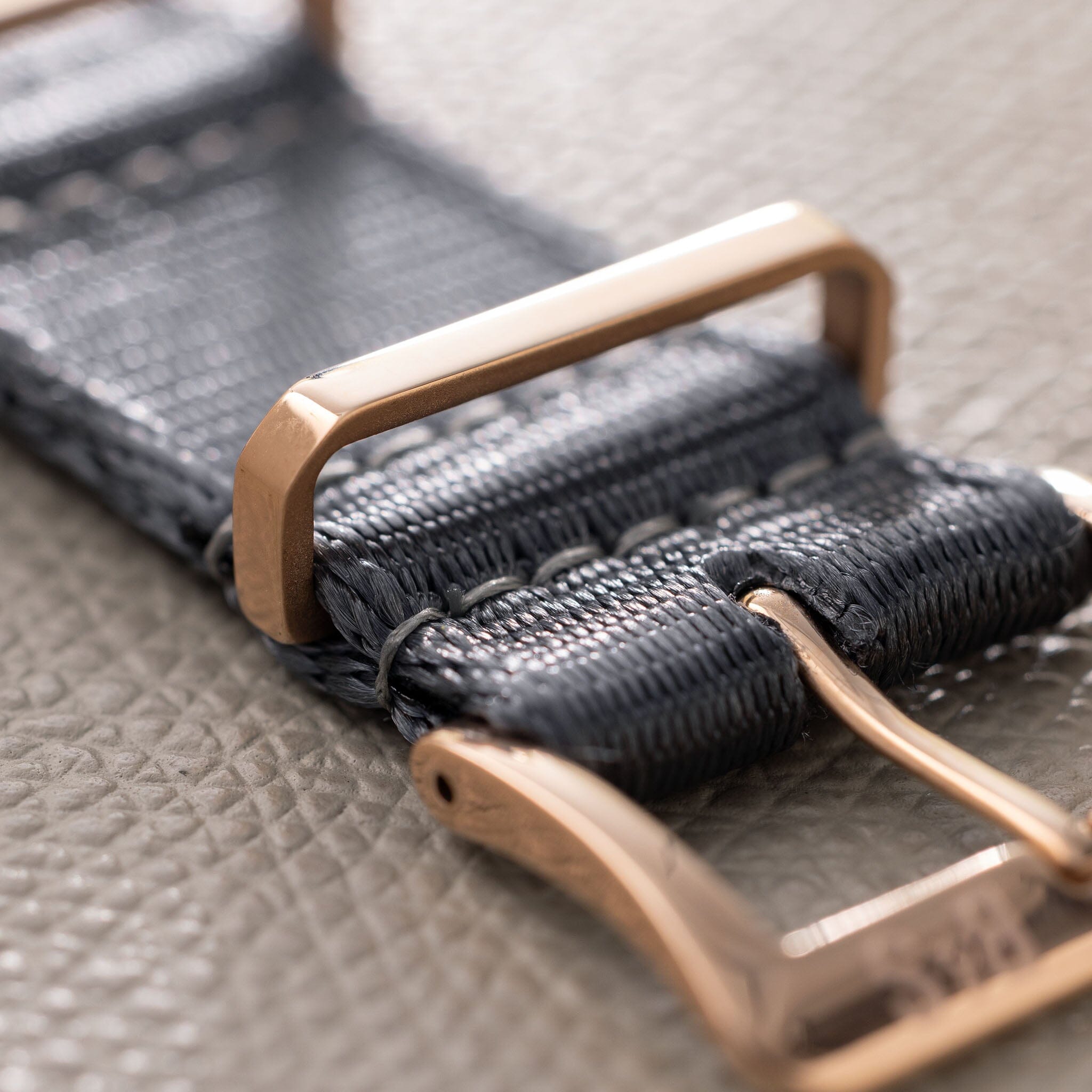 Deluxe Nylon Nato Uhrenarmband Slate - Roségold