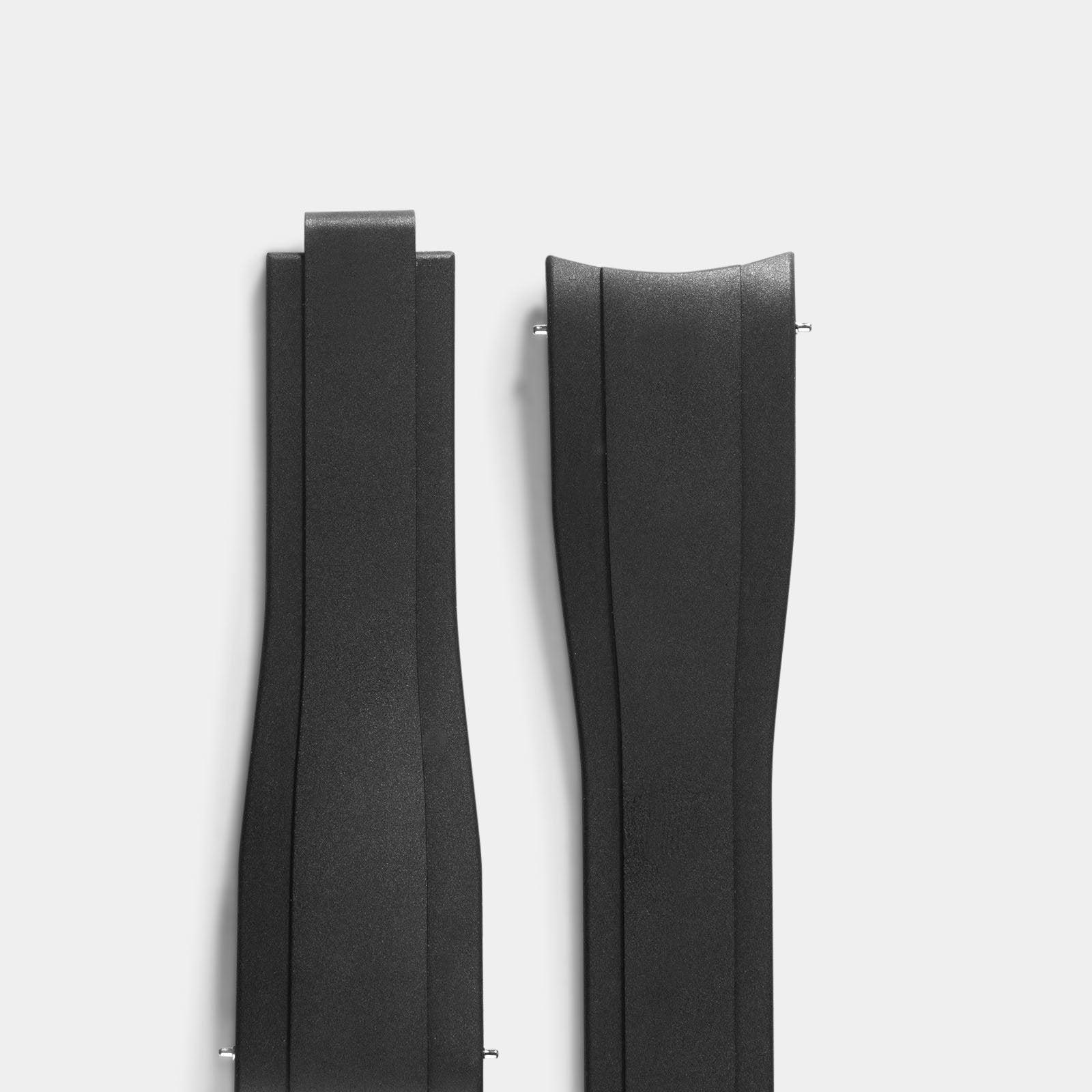 Everest Bands Kautschuk Uhrenarmband Schwarz - Für Rolex Faltschließe