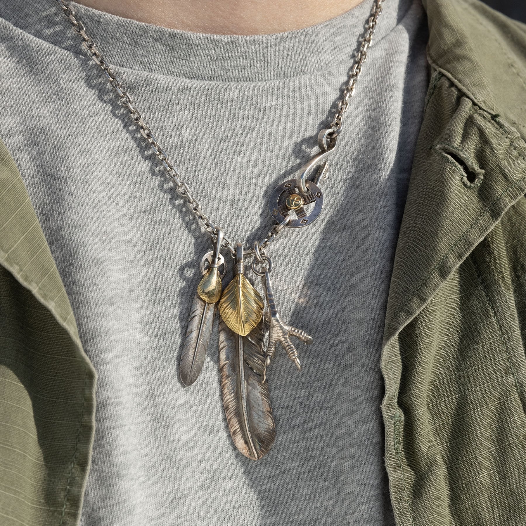 Goros Feathers and Claw Necklace