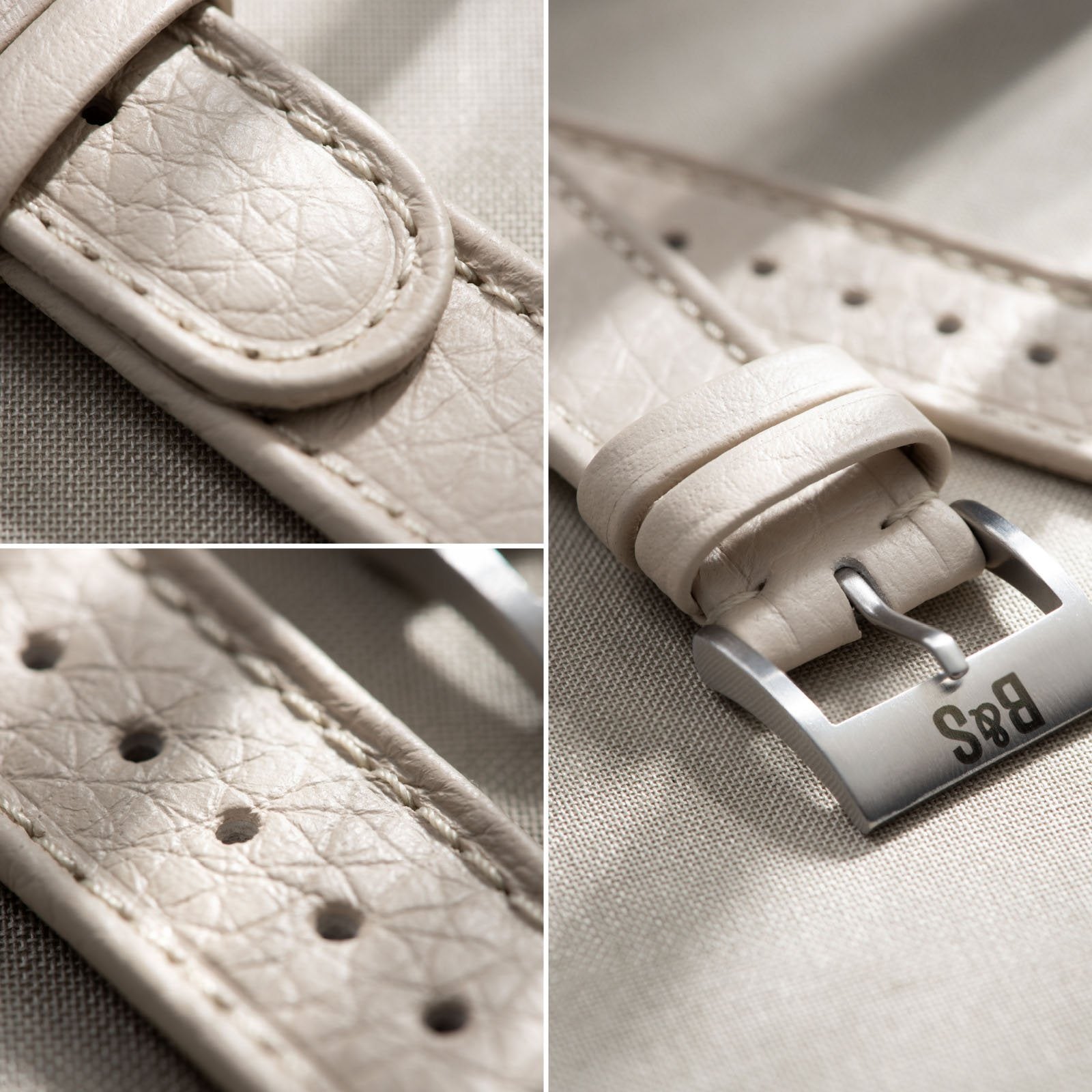 Heritage Creme Taurillon Leder Uhrenarmband
