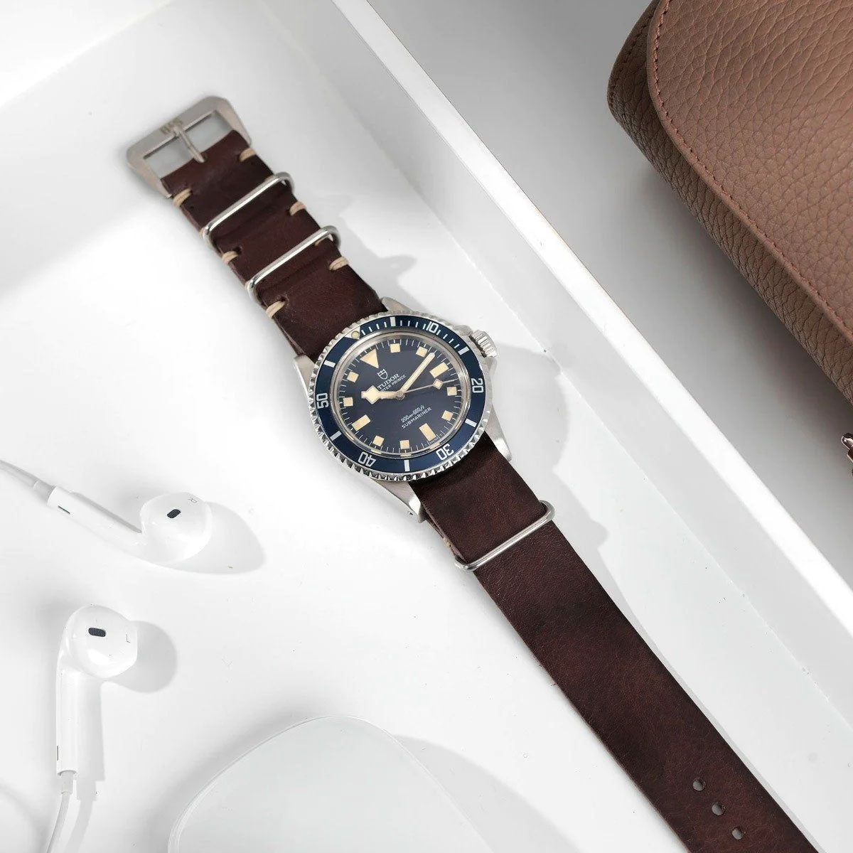 Nato Lumberjack Leder Uhrenarmband