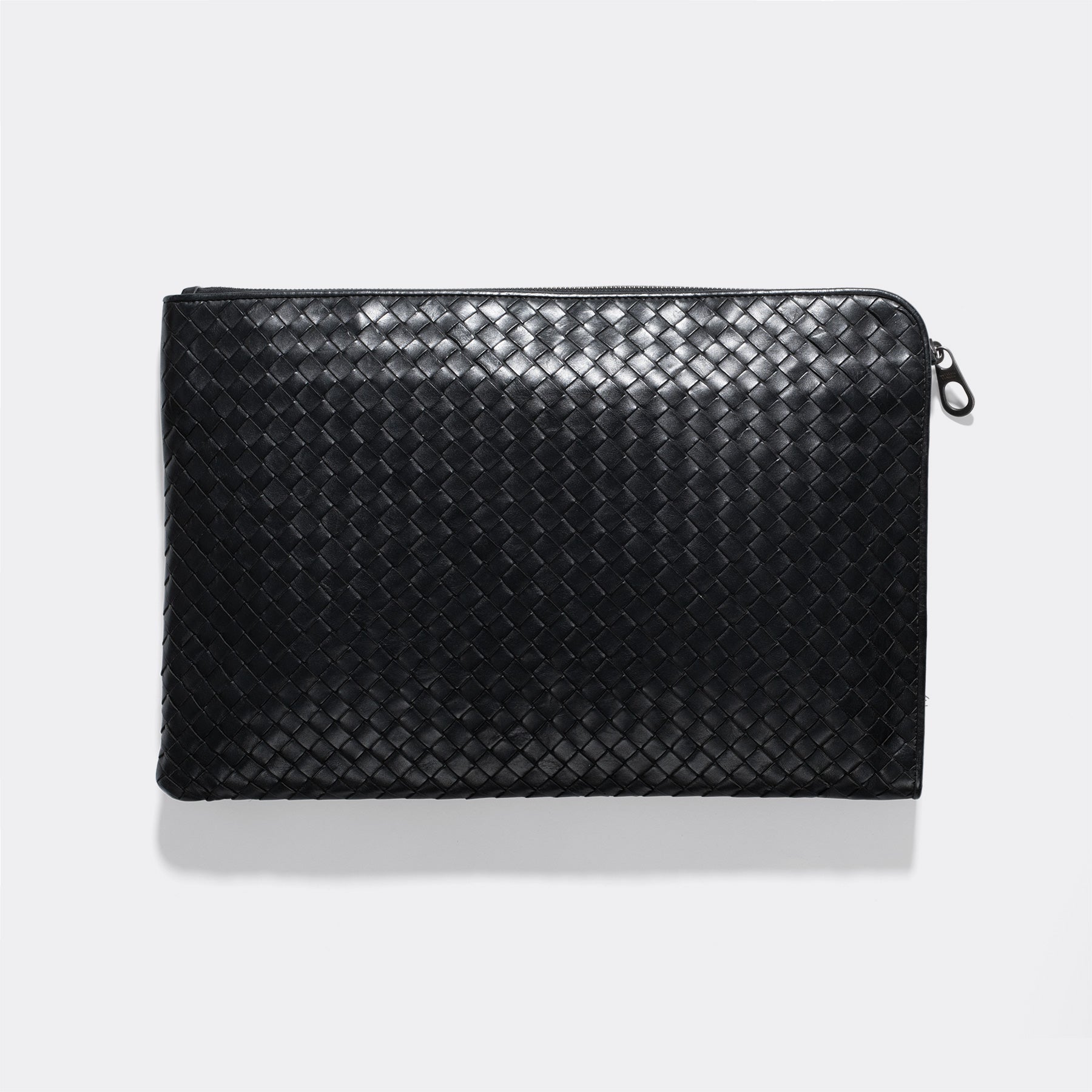 Bottega Veneta Black Intrecciato Aktentasche