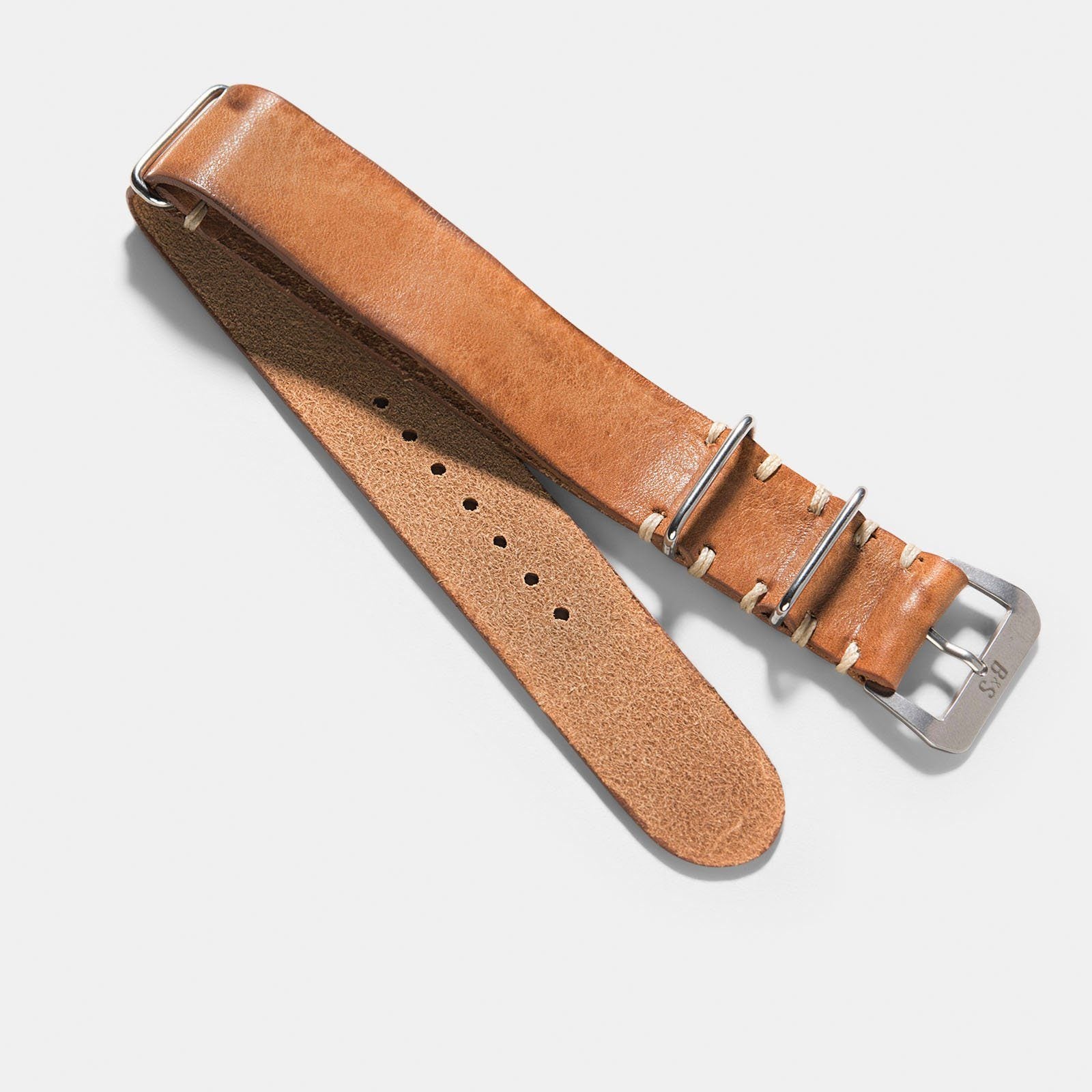 Nato Caramel Leder Uhrenarmband