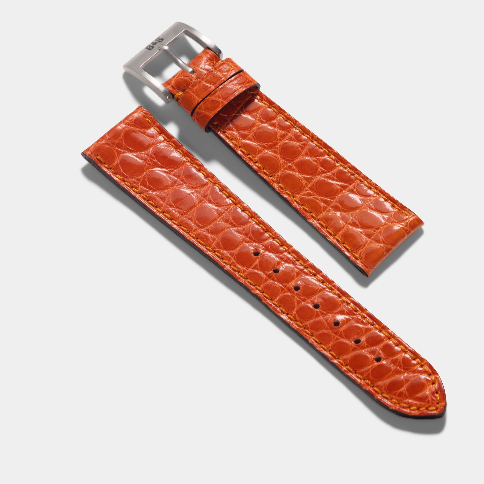 Orange Alligator Leder Uhrenarmband für Luxusuhren