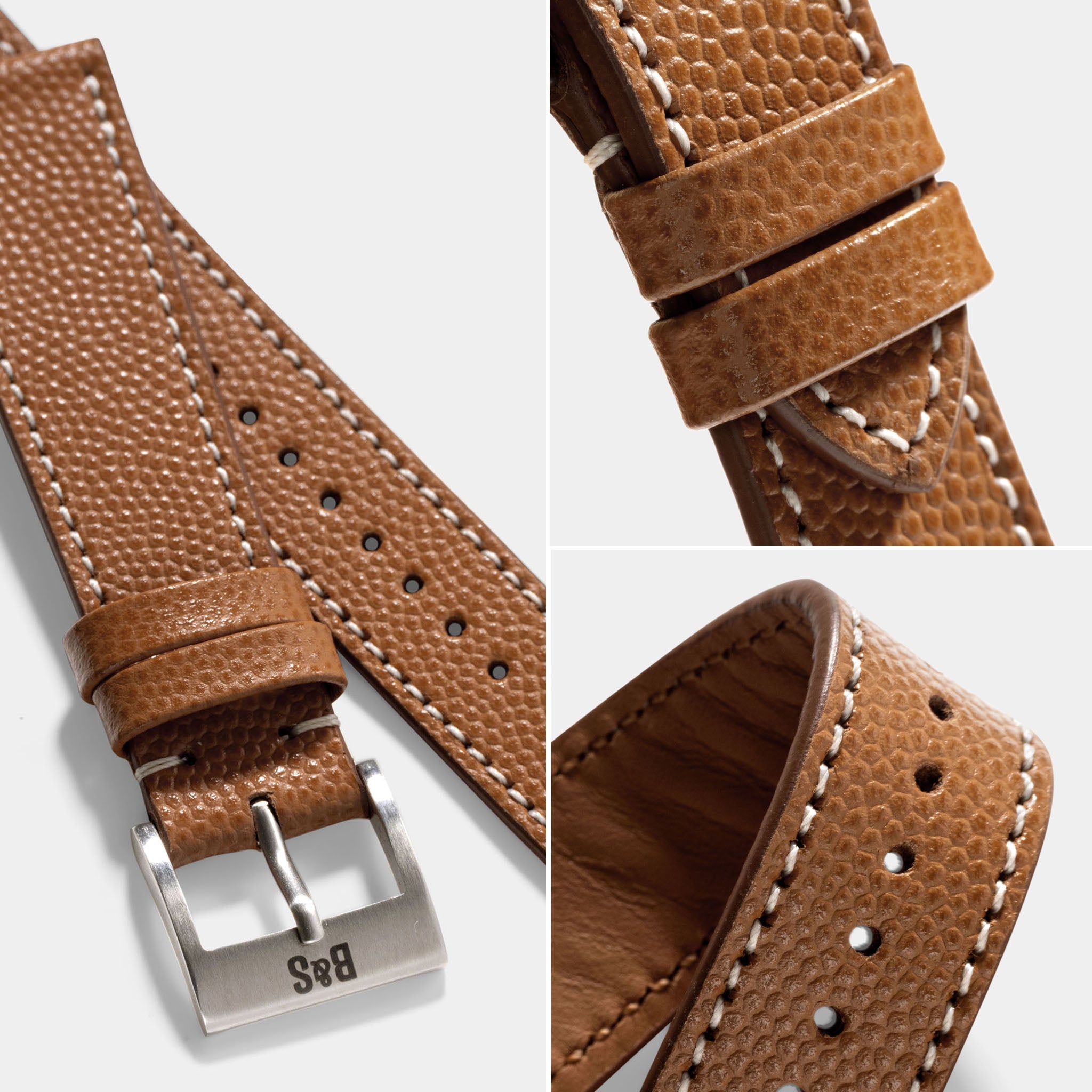 Pebbled Brown Leather Watch Strap