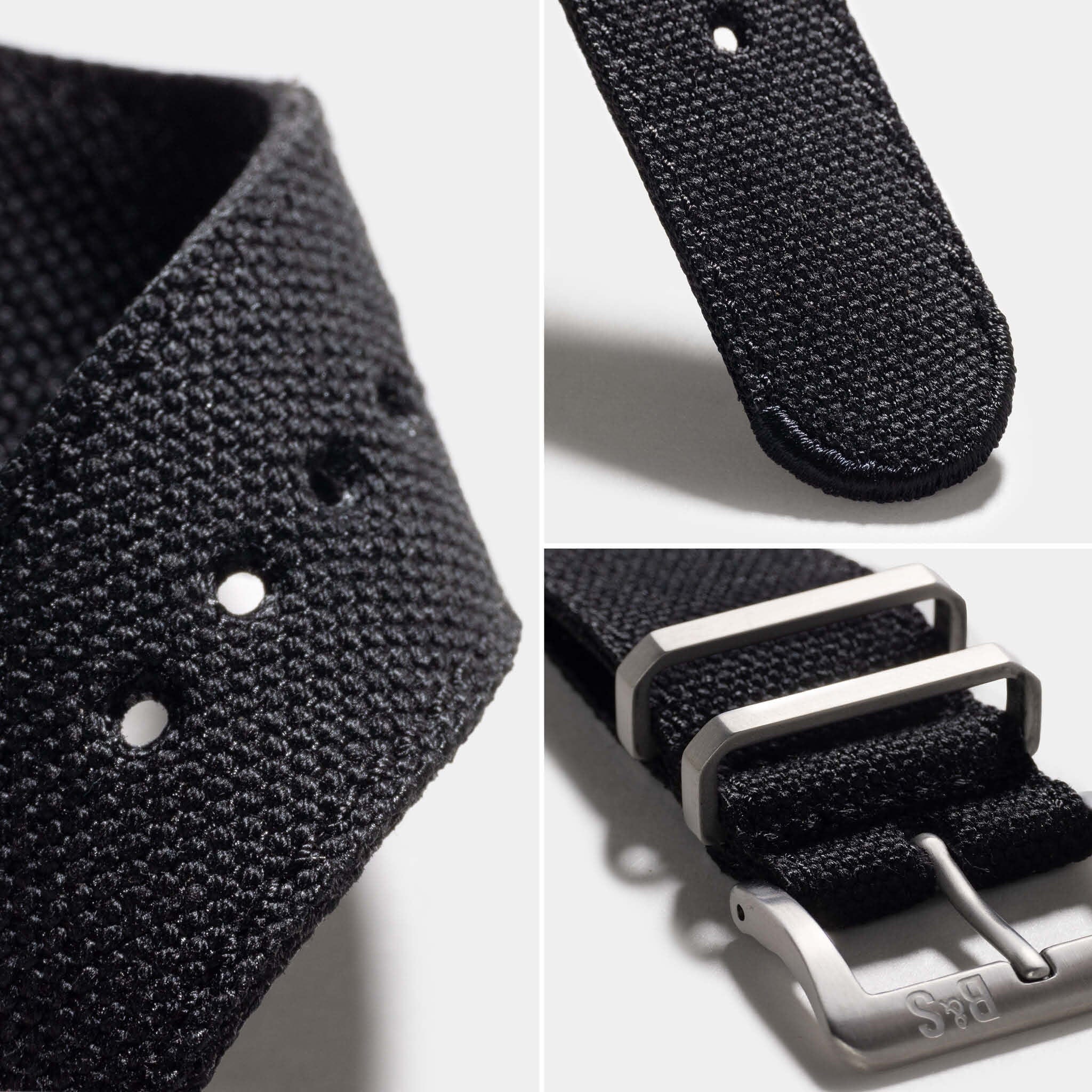 Safari Canvas Uhrenarmband Schwarz