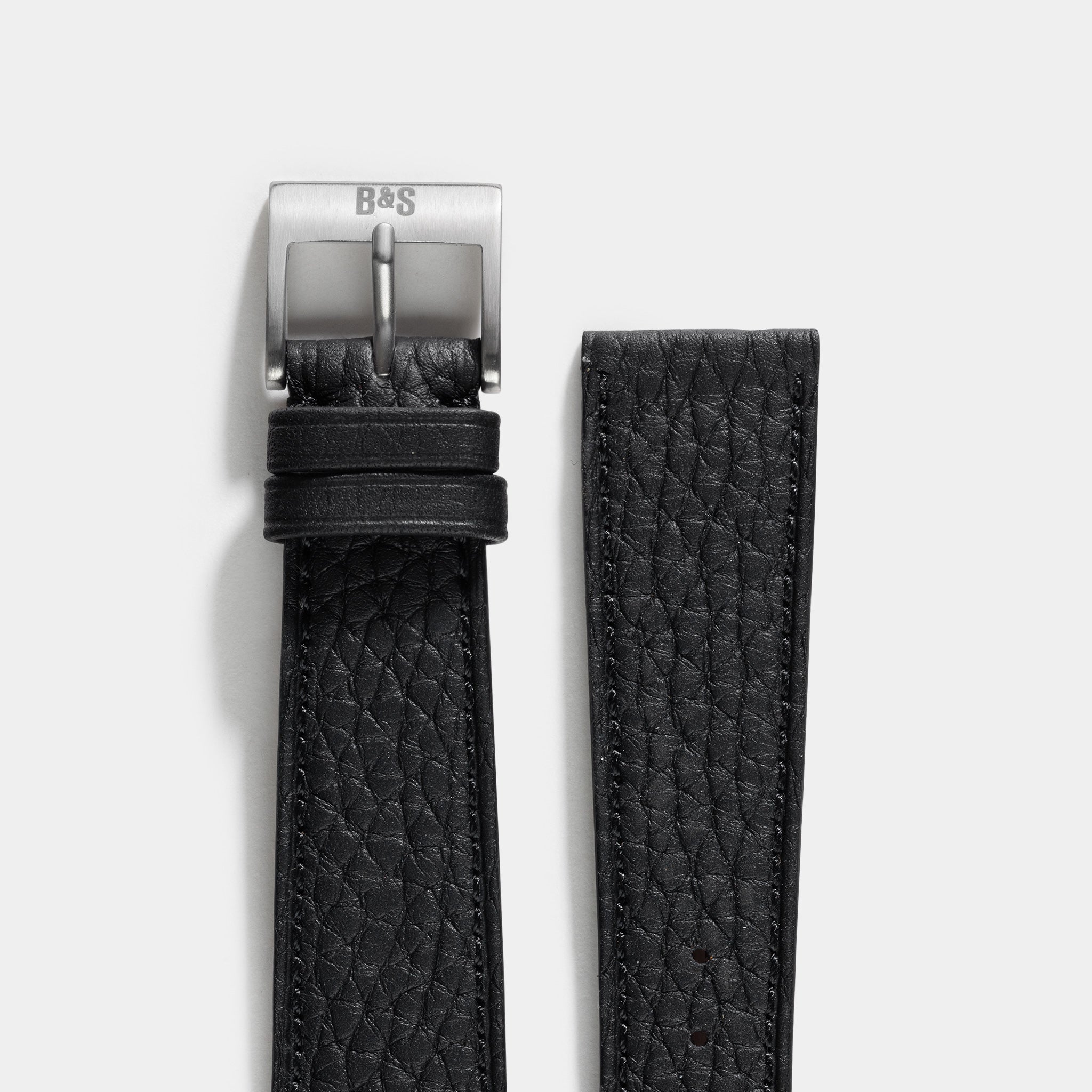 Noir Taurillon Leder Uhrenarmband Slim