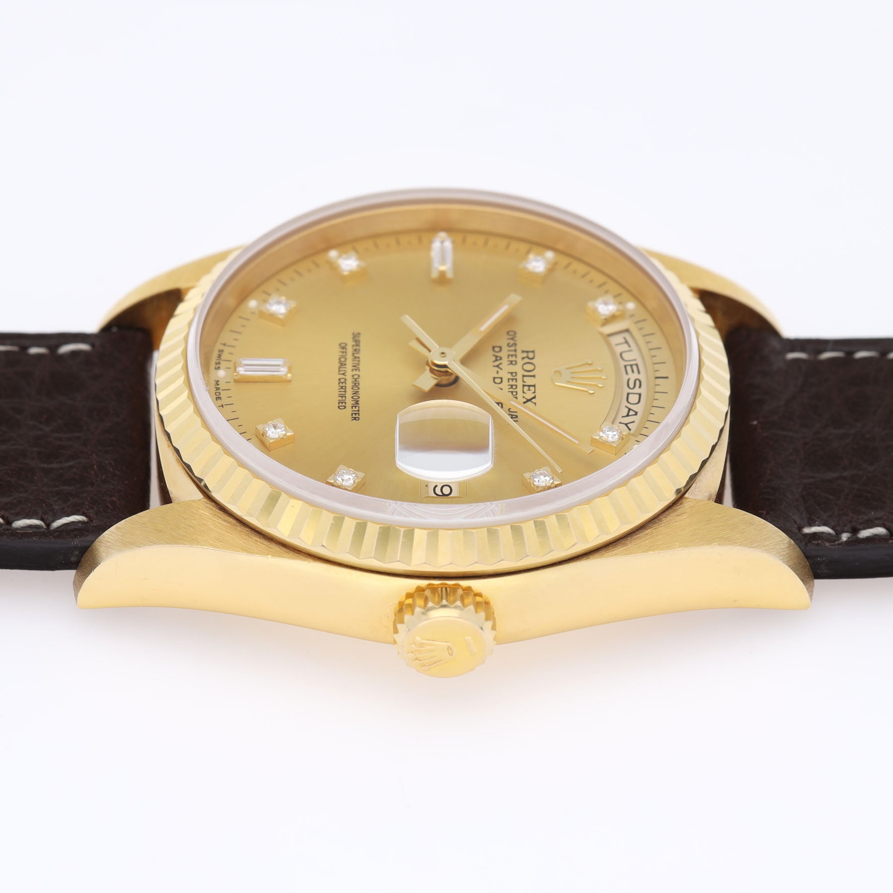 ROLEX DAY-DATE 18238 Diamant Besetztes Zifferblatt mit Papieren