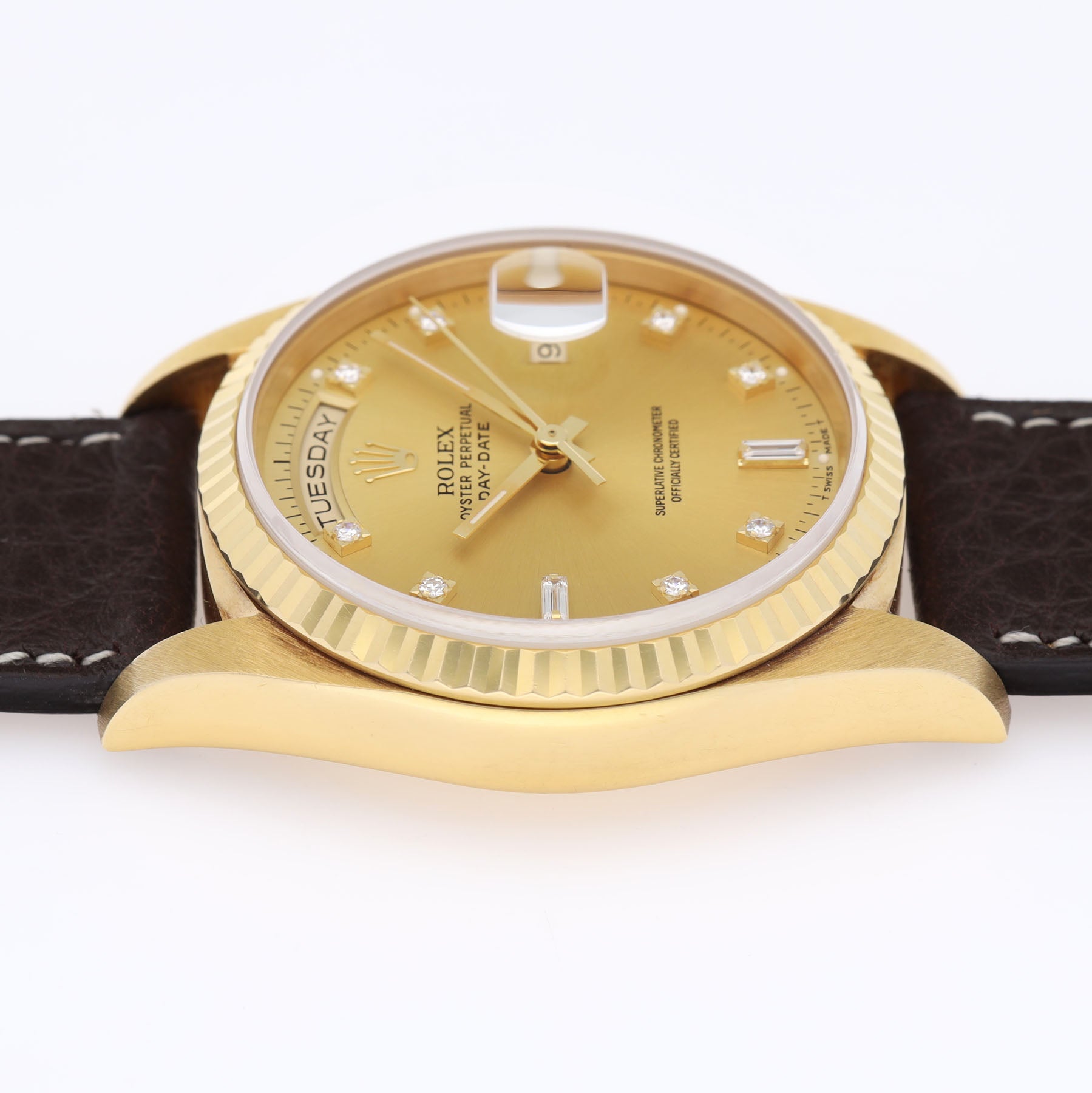 ROLEX DAY-DATE 18238 Diamant Besetztes Zifferblatt mit Papieren