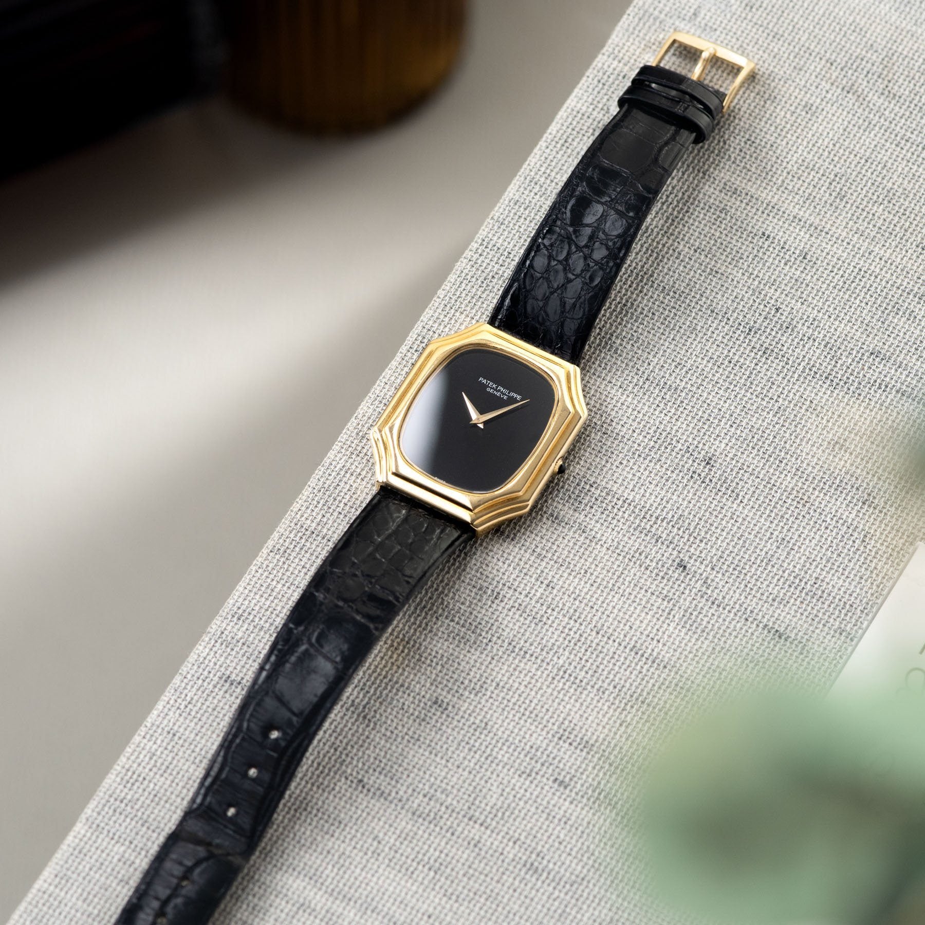 Patek Philippe Gondolo Onyx Dial Ref 3729 with Original Patek strap and buckle