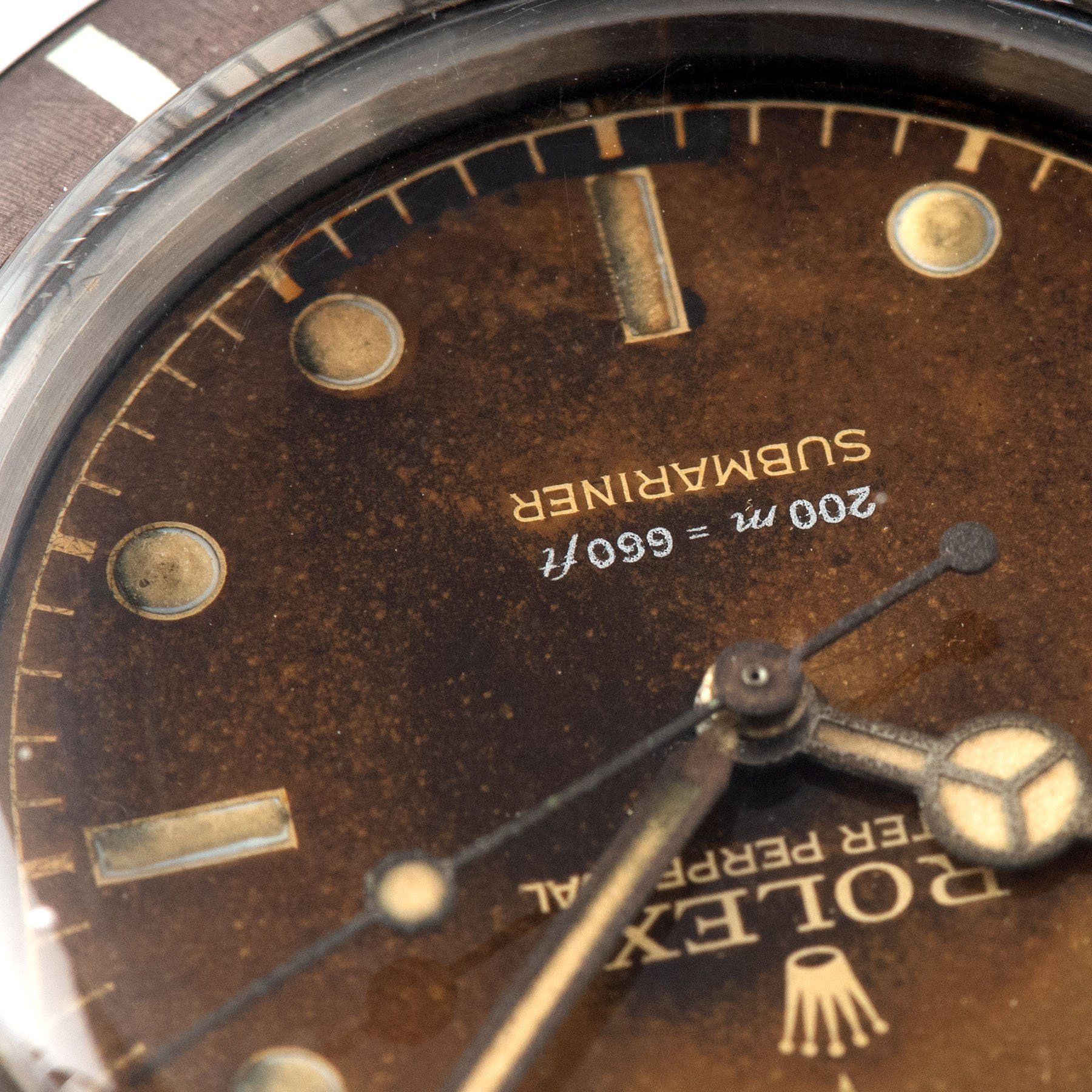 Rolex Submariner 5512 Gilt Tropical Dial with One gilt and one silver line of text