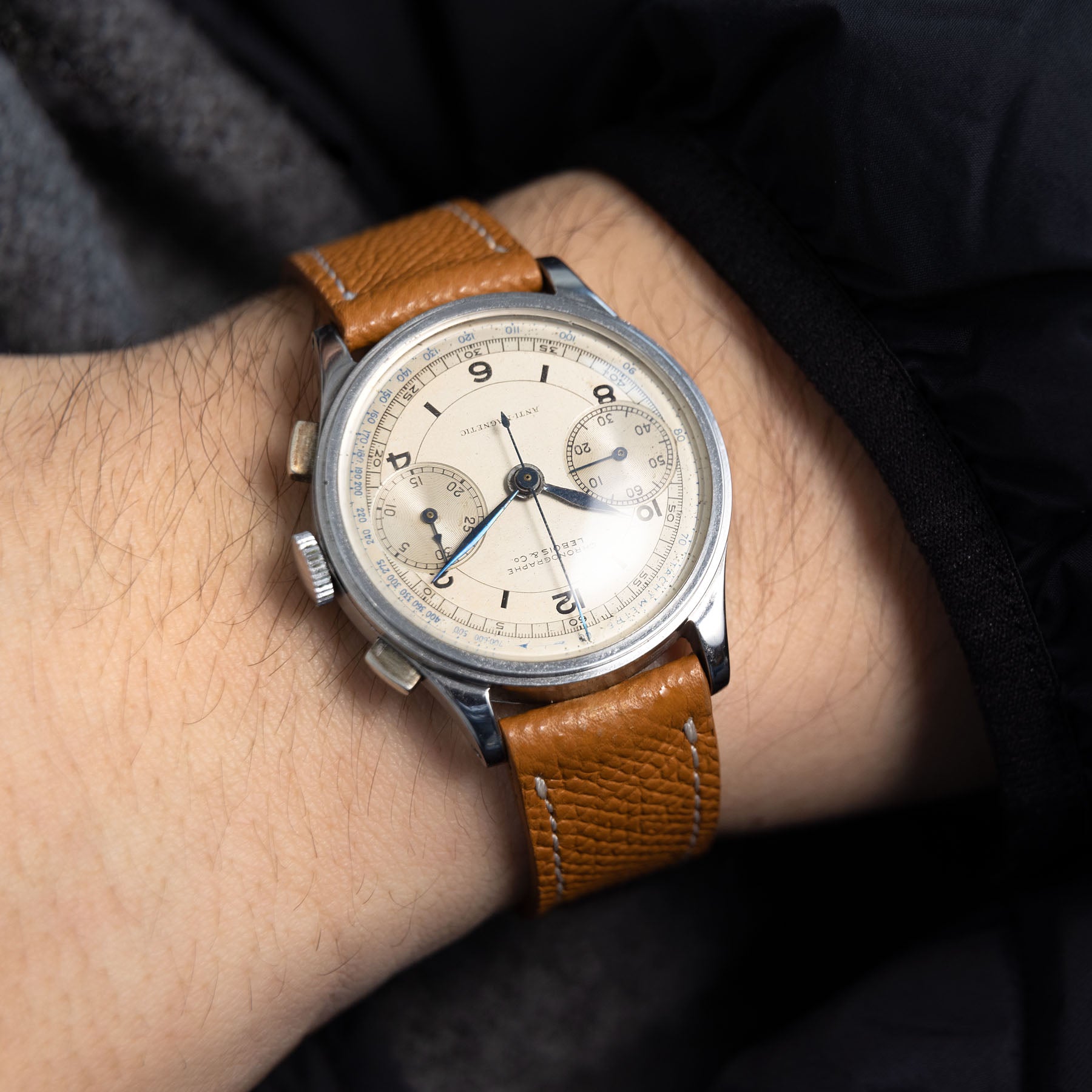 LEBOIS & CO Stahl CHRONOGRAPH 1940er