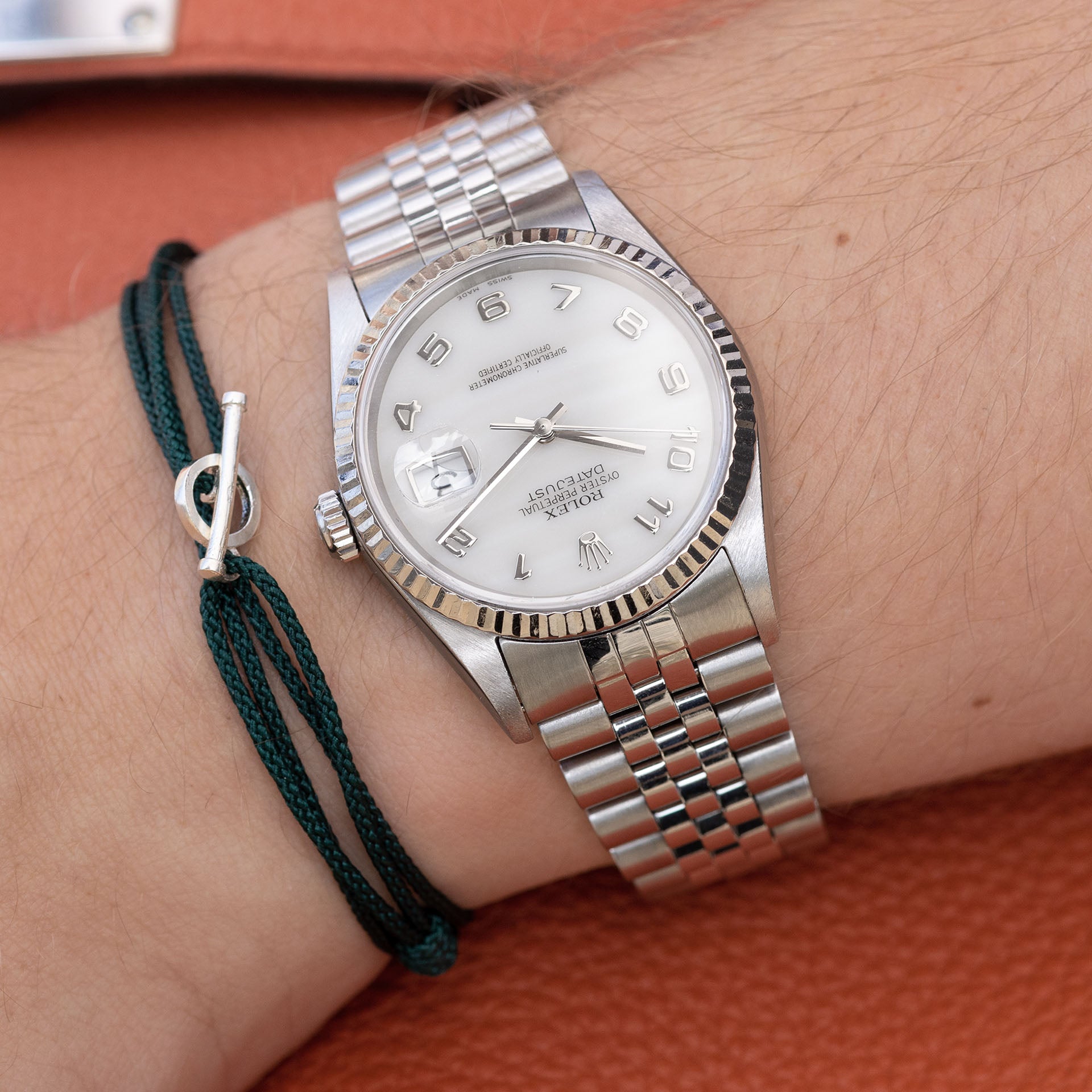 Rolex Datejust Weises Perlmutt Zifferblatt Referenz 16234