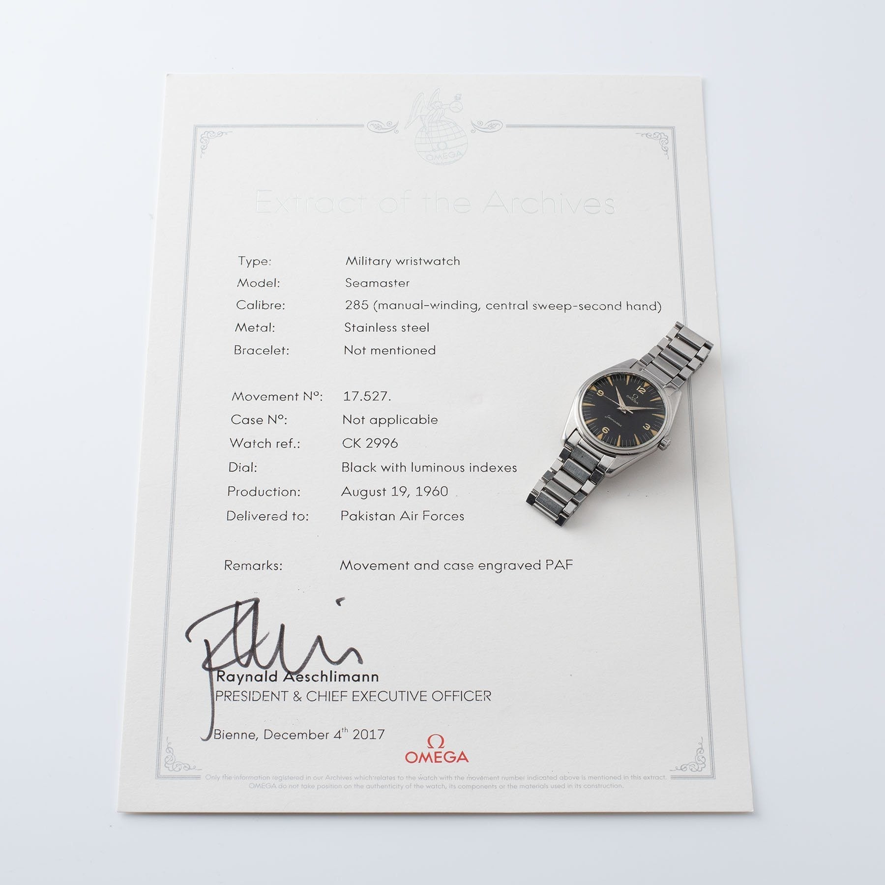 Omega Seamaster CK 2996 Pakistanische Luftwaffe