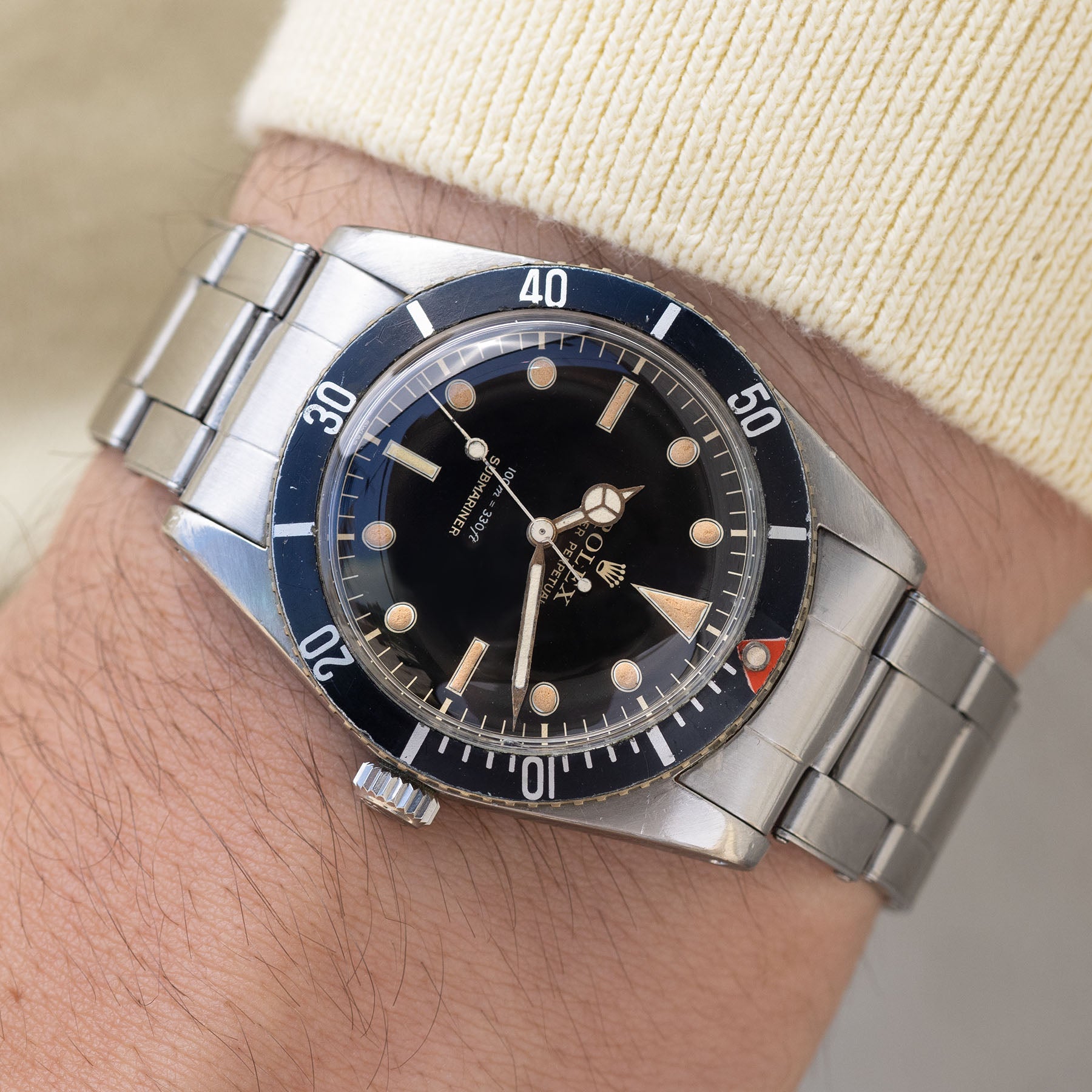 Rolex Submariner 6536-1 Gilt Zifferblatt mit roter Dreieck Lünette