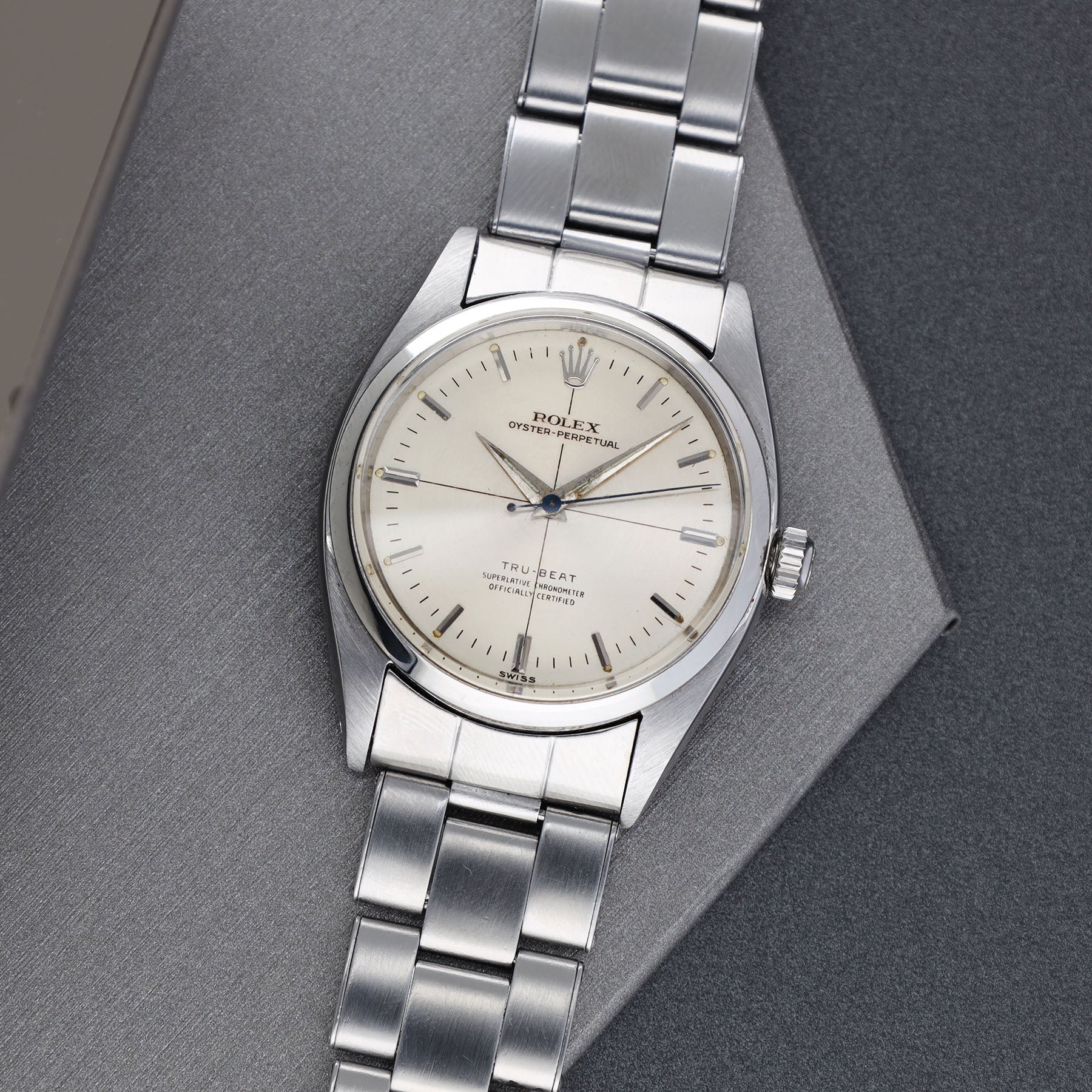 Rolex Oyster Tru-Beat 6556 Silber Crosshair Zifferblatt