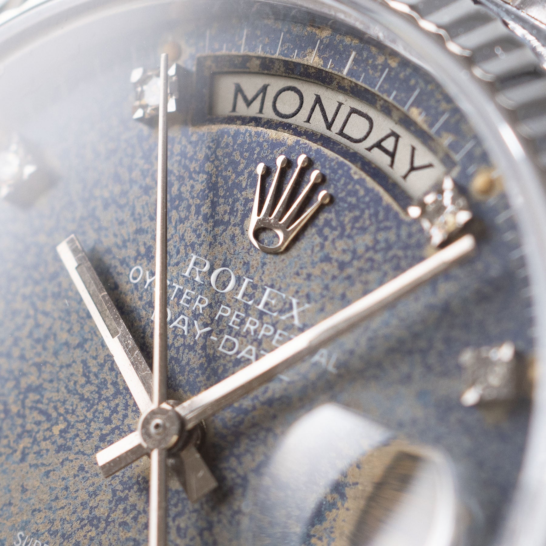 ROLEX DAY-DATE 18029 Weißgold Mit Blauem Diamant Zifferblatt