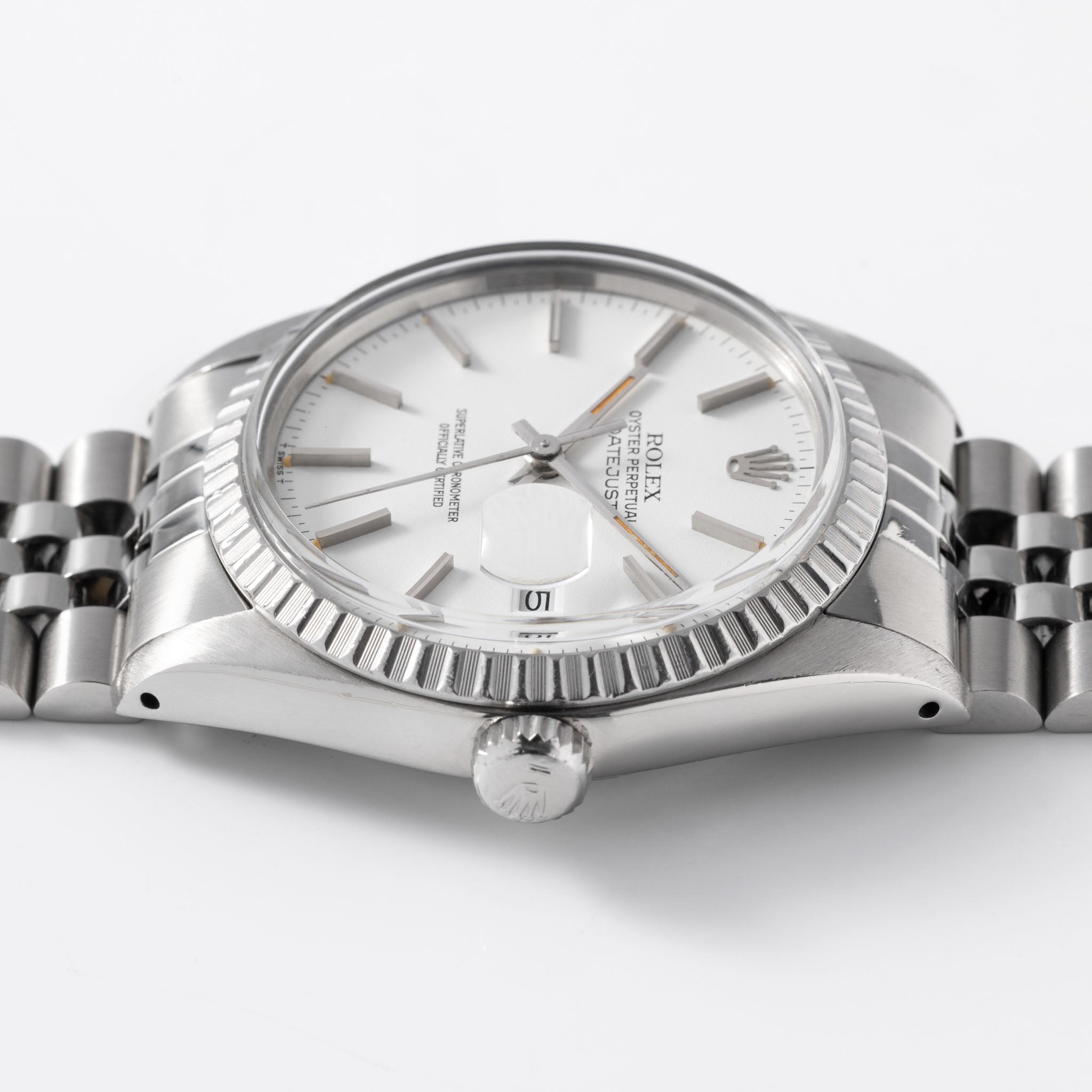 Rolex 16030 Datejust Polar Weißes Zifferblatt Mit Pumpkin Patina