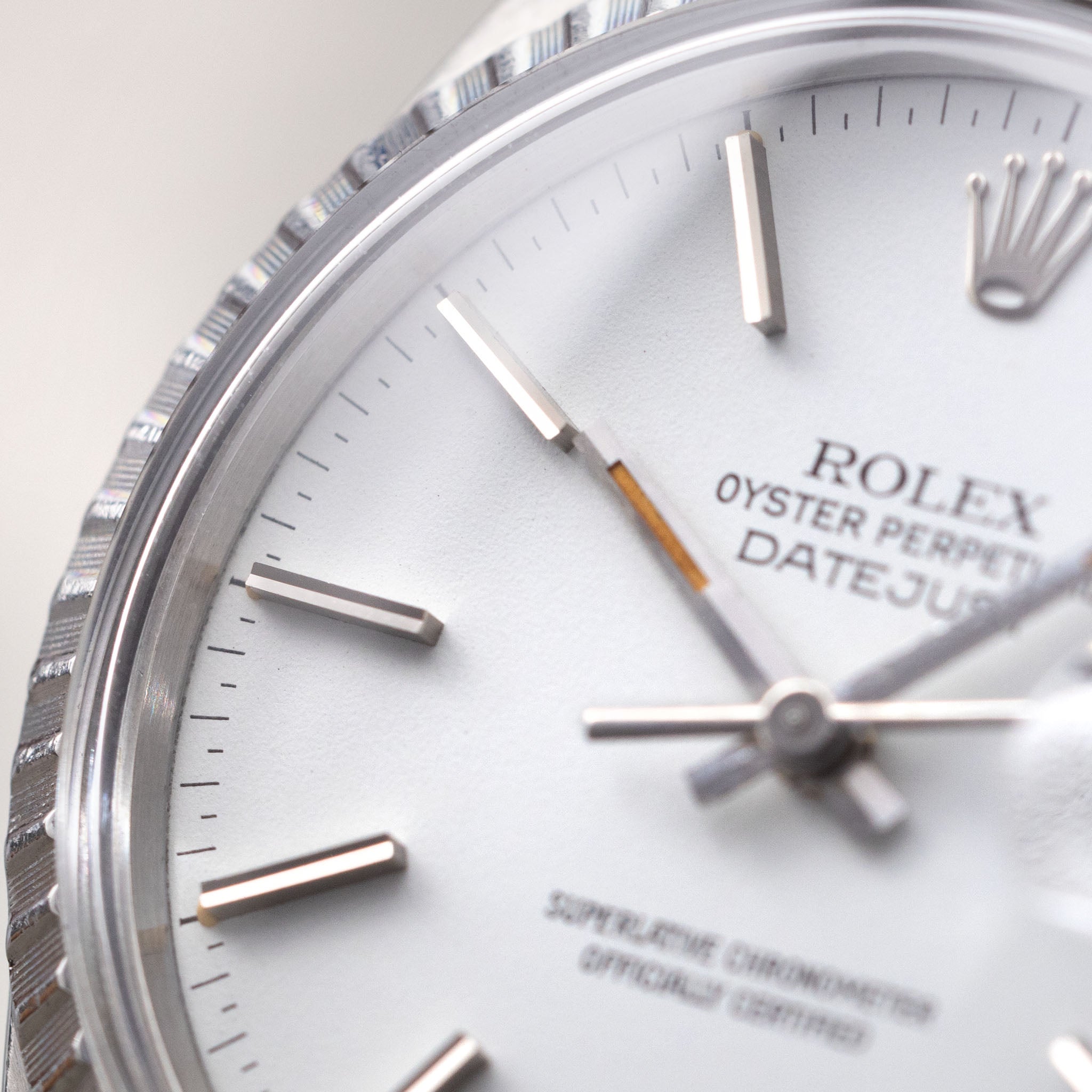 Rolex 16030 Datejust Polar Weißes Zifferblatt Mit Pumpkin Patina