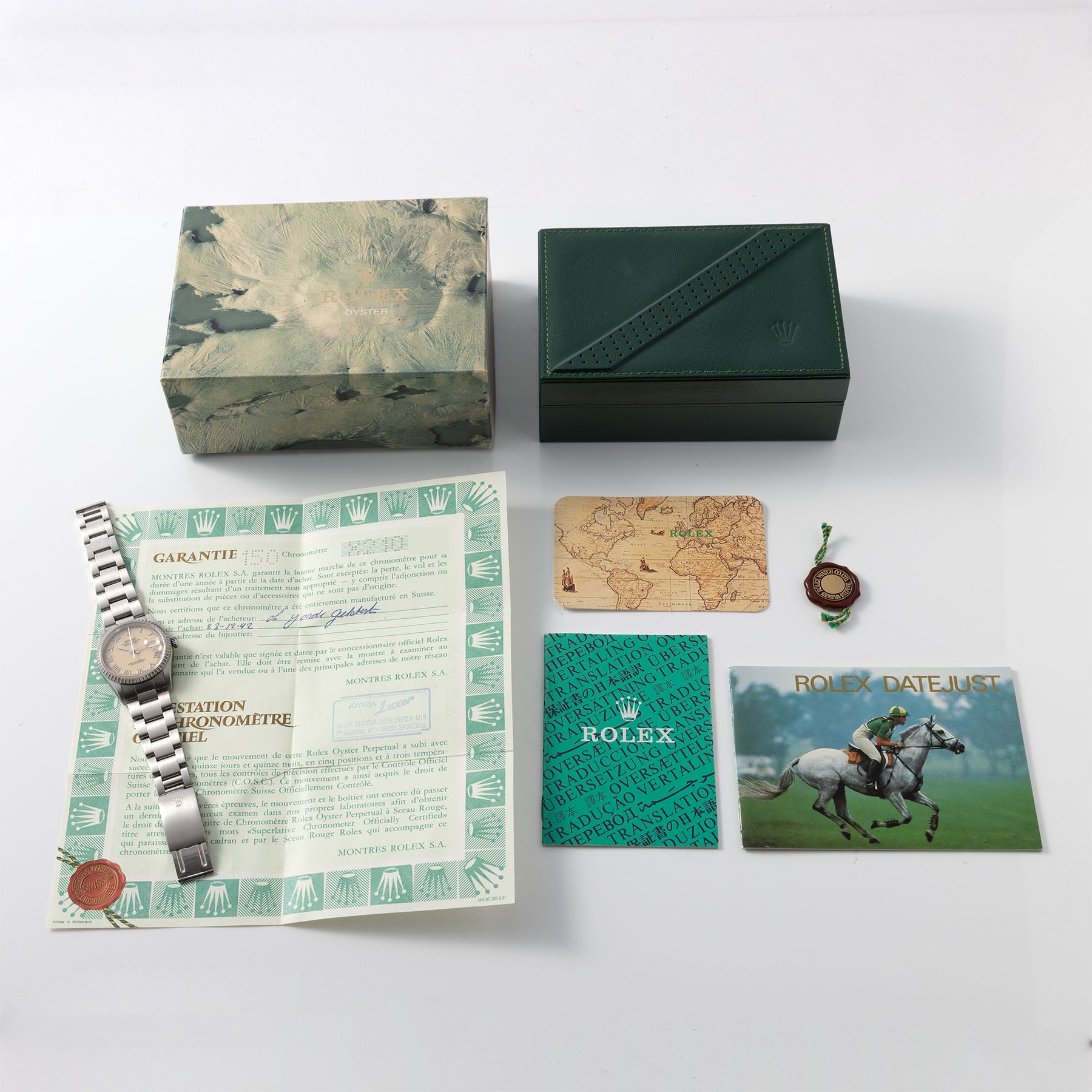 ROLEX DATEJUST 16220 Cremefarbenes Zifferblatt Box und Papiere