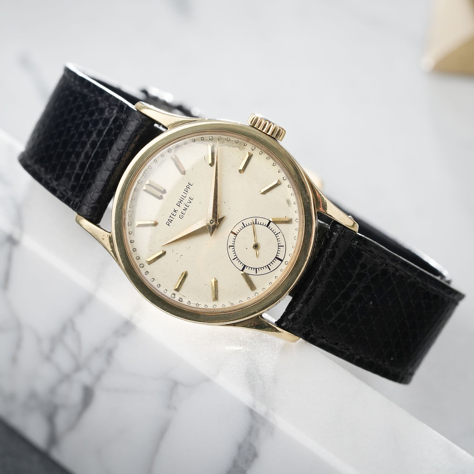 Onyx Eidechsenleder Uhrenarmband Slim