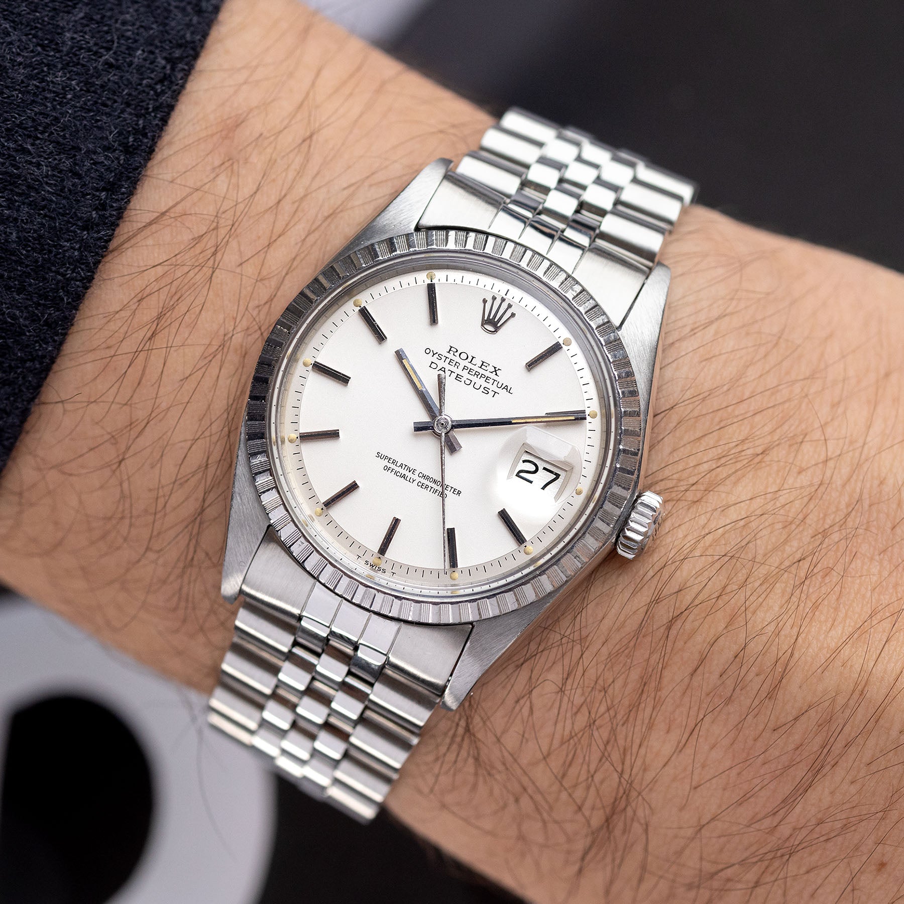 ROLEX DATEJUST 1603 Hellgraues Zifferblatt