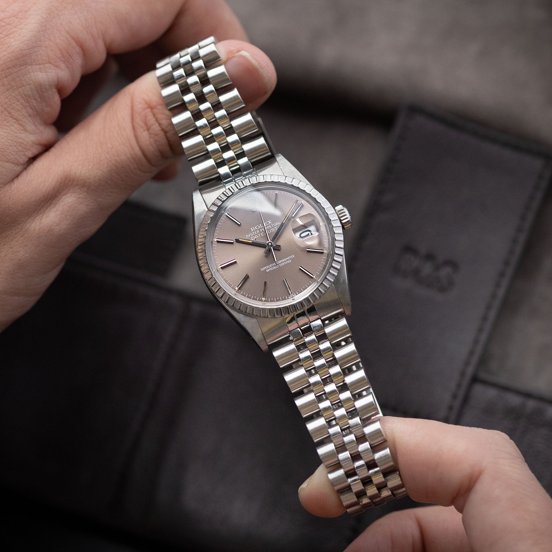 ROLEX DATEJUST 16030 Auberginen Braunes Zifferblatt