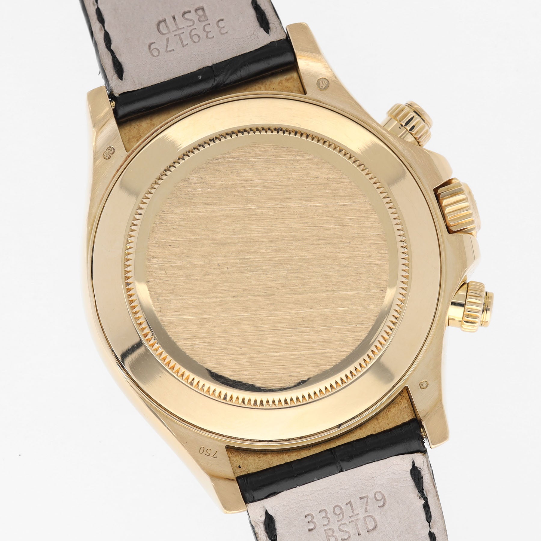 Rolex Daytona 116518 Gelbgold mit Schwarzem Zifferblatt auf Lederband