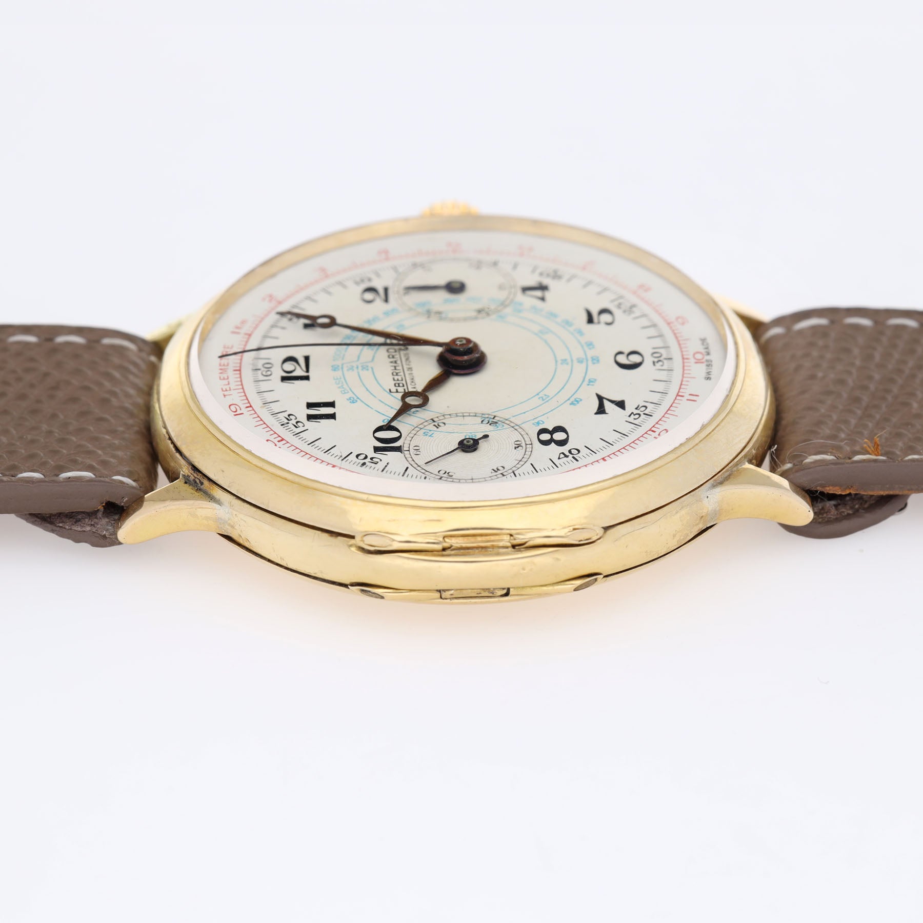 Eberhard & Co Monopusher Pre Extra Fort Chronograph 18 Karat Gelbgold