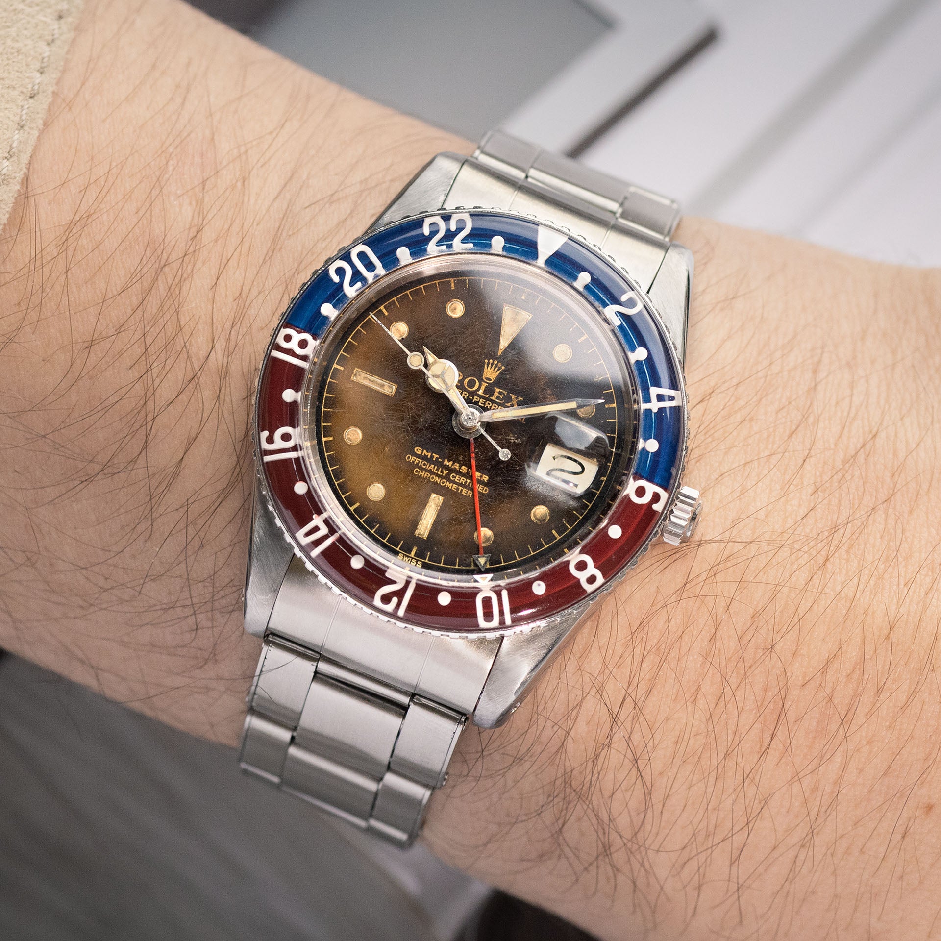 ROLEX GMT MASTER 6542 TROPICAL Zifferblatt