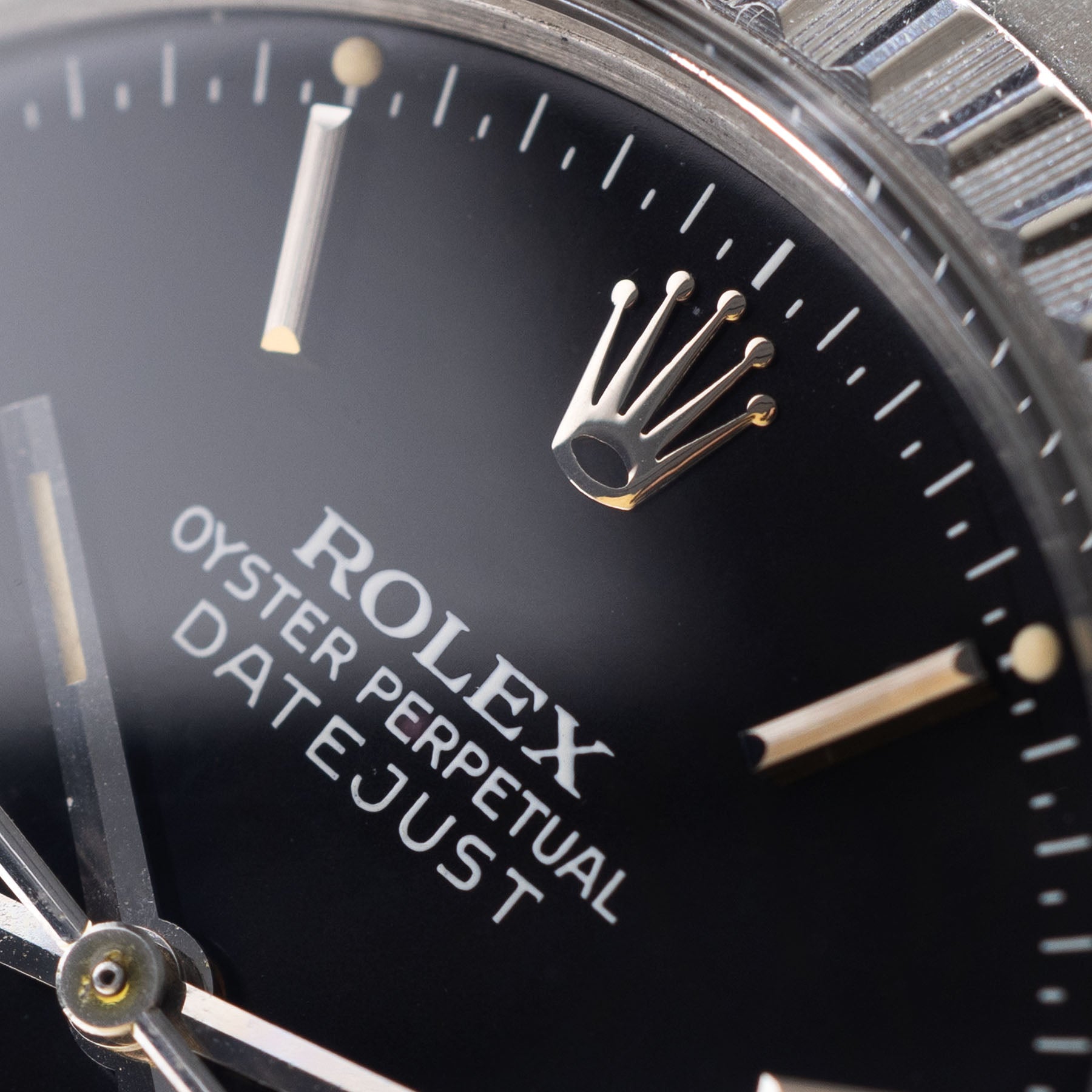 ROLEX DATEJUST 16030 Schwarzes SOLEIL Zifferblatt