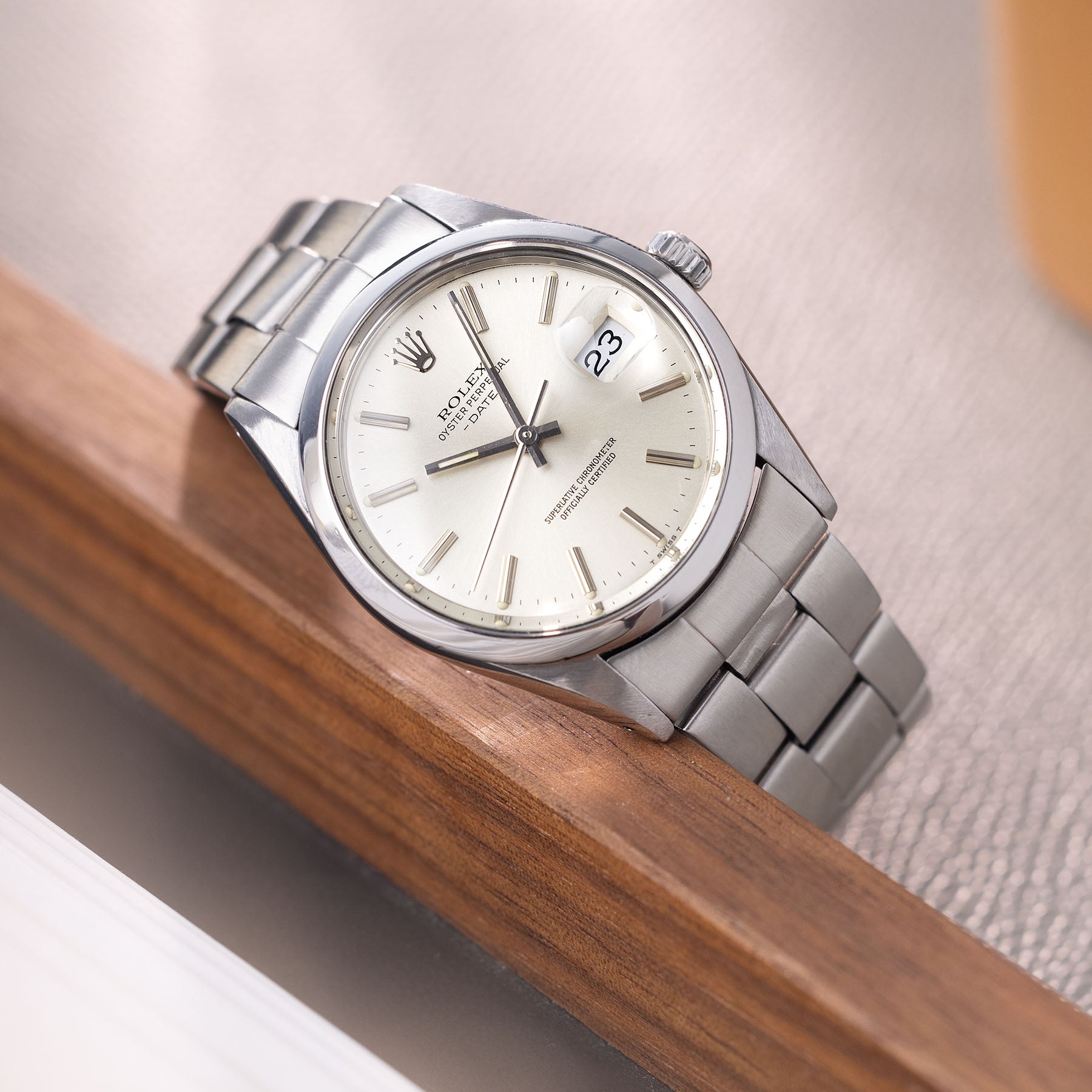 ROLEX DATE 15000 Silbernes Zifferblatt