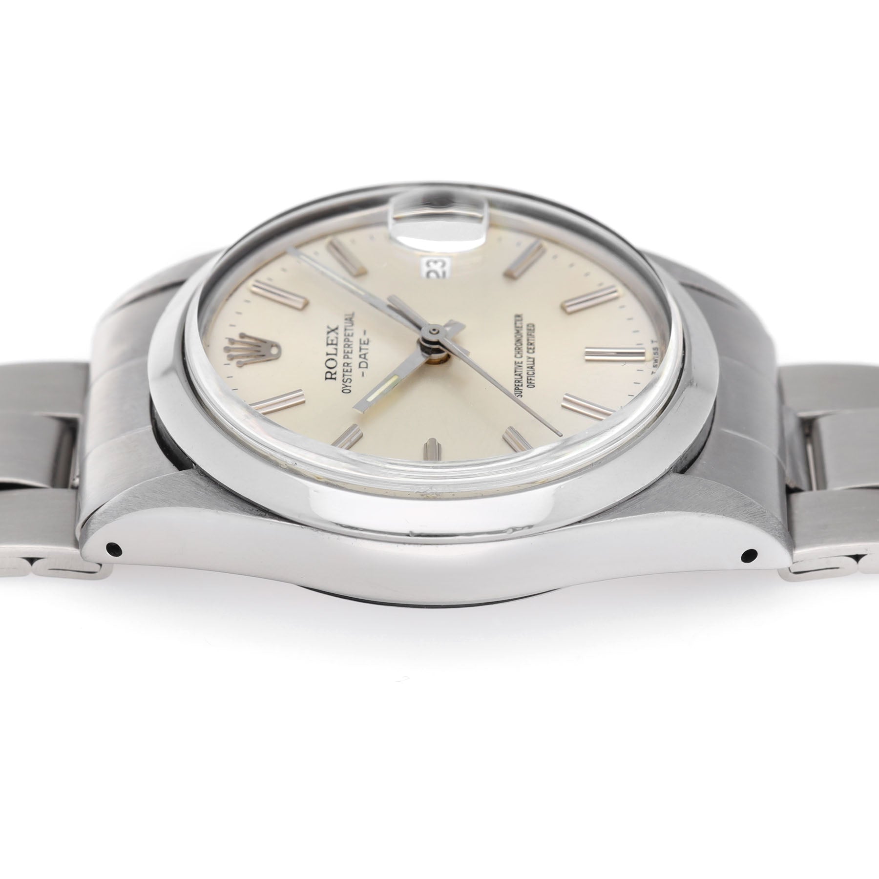 ROLEX DATE 15000 Silbernes Zifferblatt