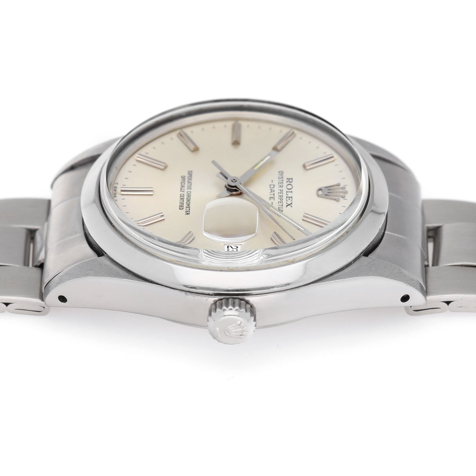 ROLEX DATE 15000 Silbernes Zifferblatt