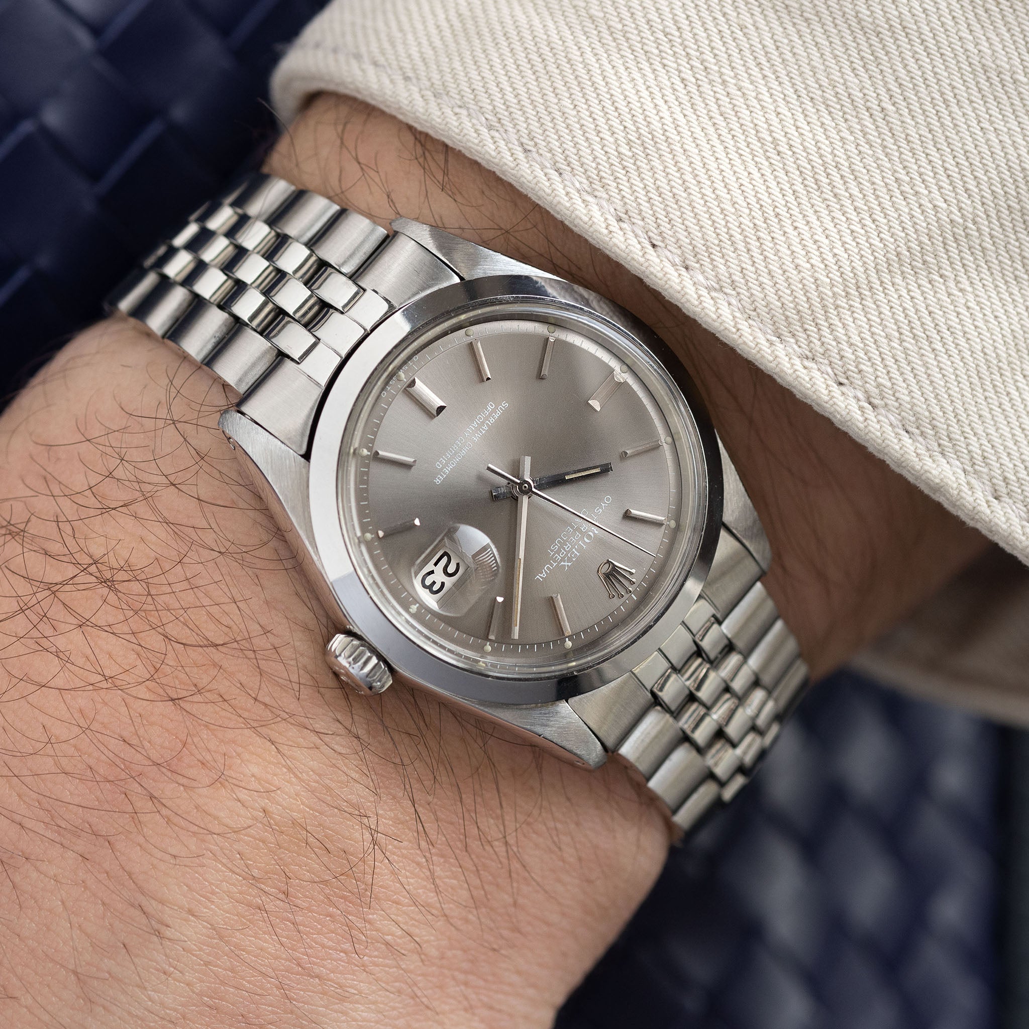 ROLEX DATEJUST 1600 Graues Soleil Sigma Zifferblatt
