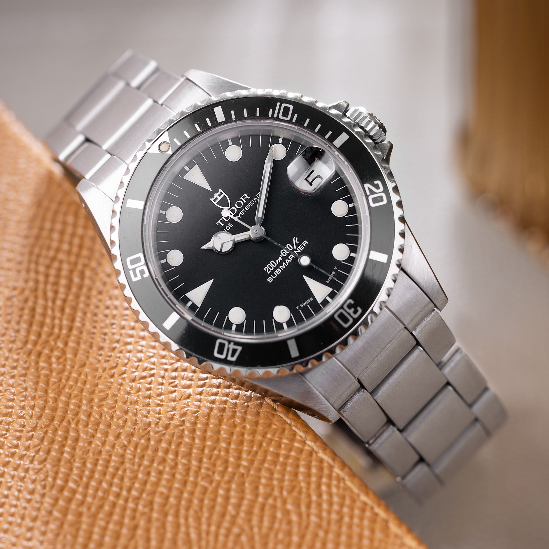 TUDOR SUBMARINER 75090 Medium Schwarzes Zifferblatt