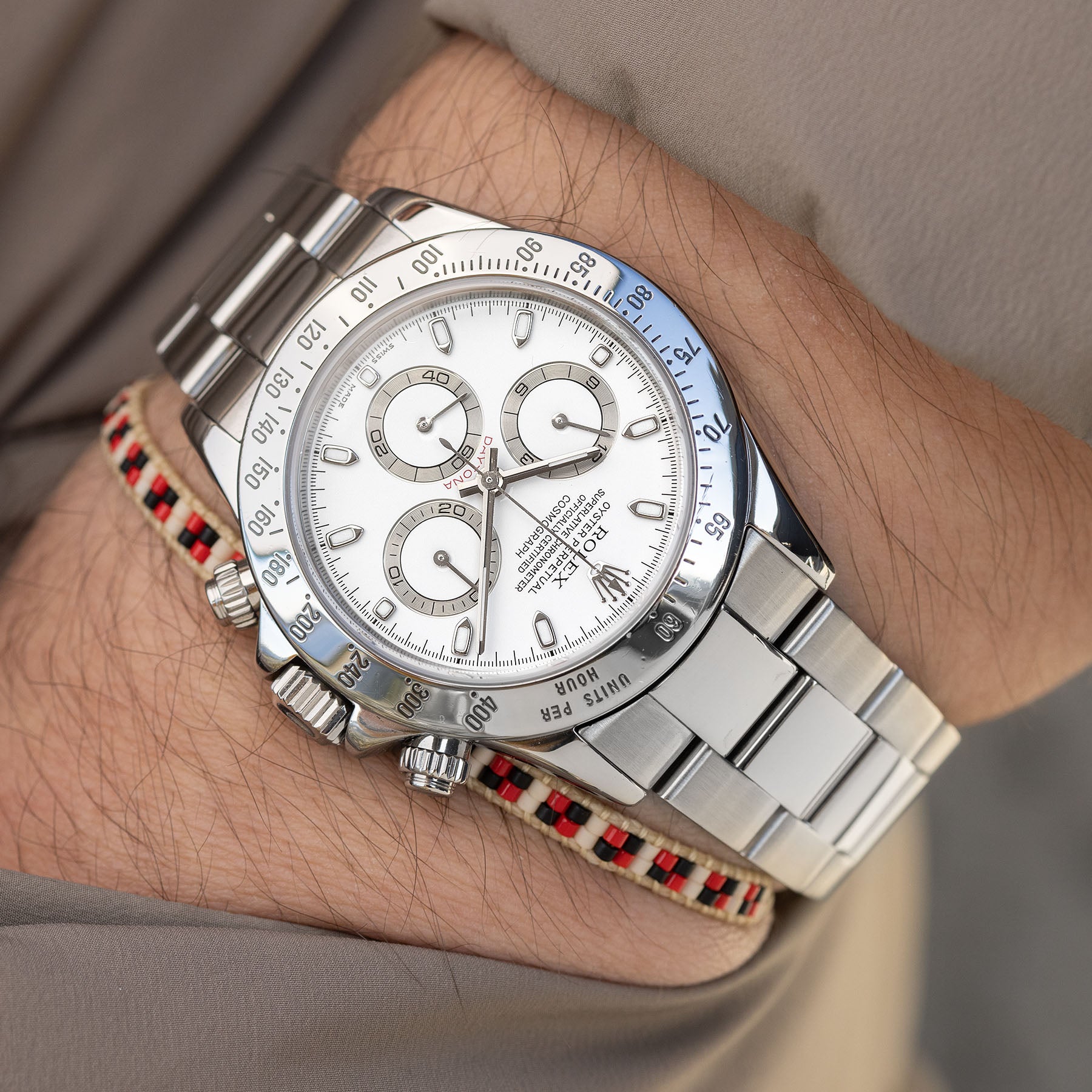 Rolex Daytona Stahl Weißes Zifferblatt Preis Weißes Zifferblatt
