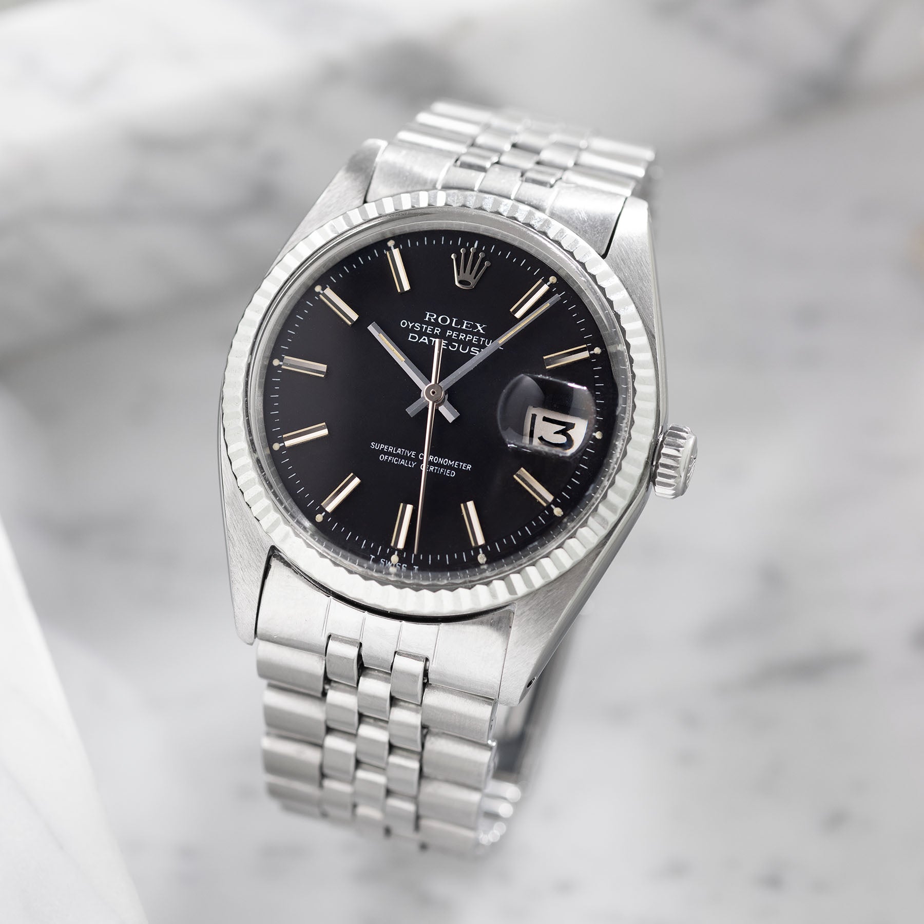 ROLEX DATEJUST 1601 MATT Schwarzes Zifferblatt