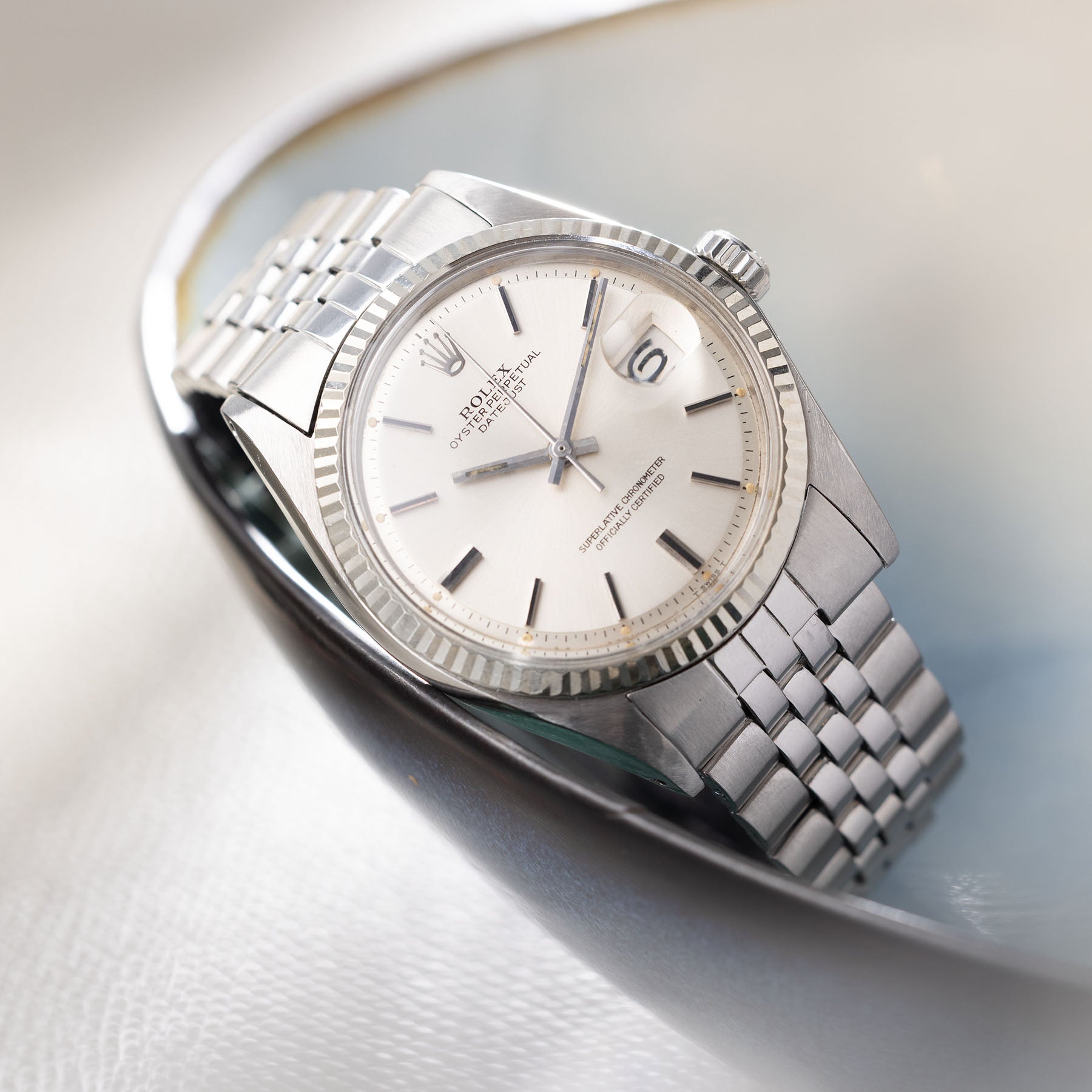 ROLEX DATEJUST 1601 Silbernes Zifferblatt