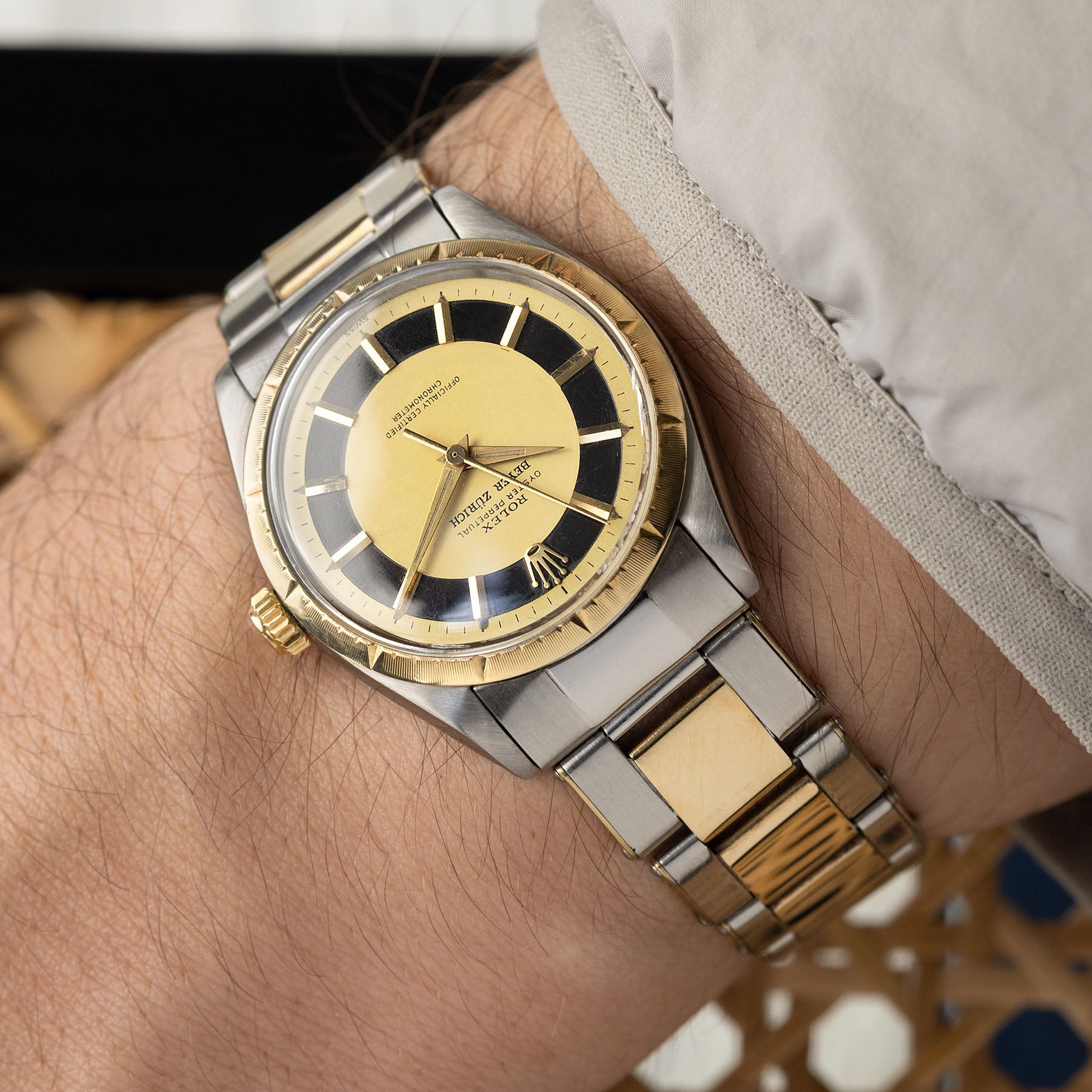 ROLEX OYSTER PERPETUAL 6582 Doppelt Signiertes Beyer Zifferblatt