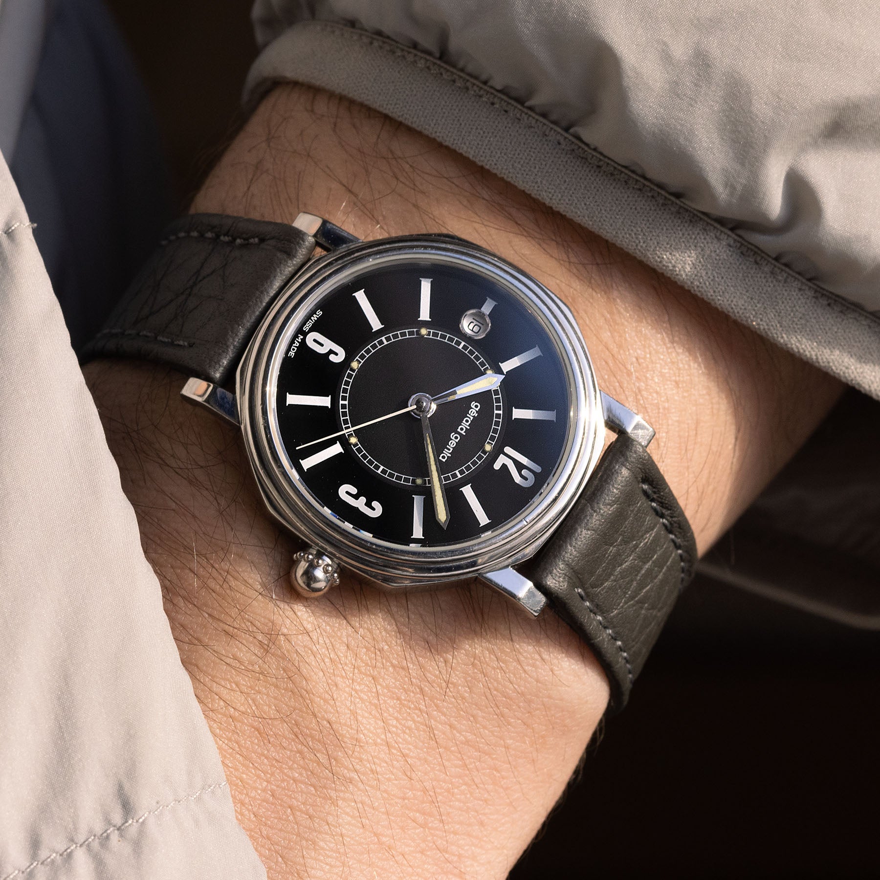 Gerald Genta Octo Schwarzes Zifferblatt Referenz G35587