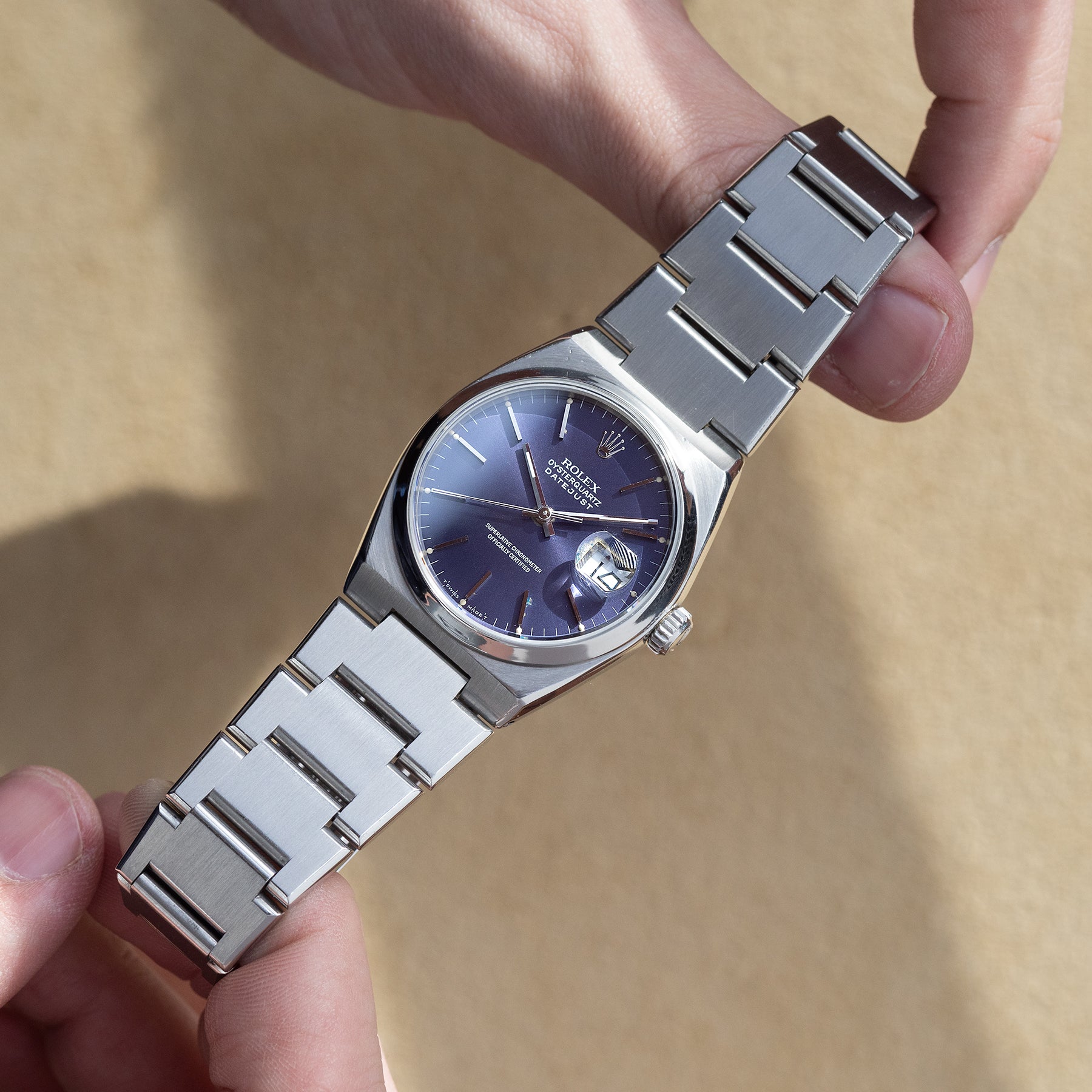 Rolex Datejust Oysterquartz Referenz 17000 Lila Zifferblatt