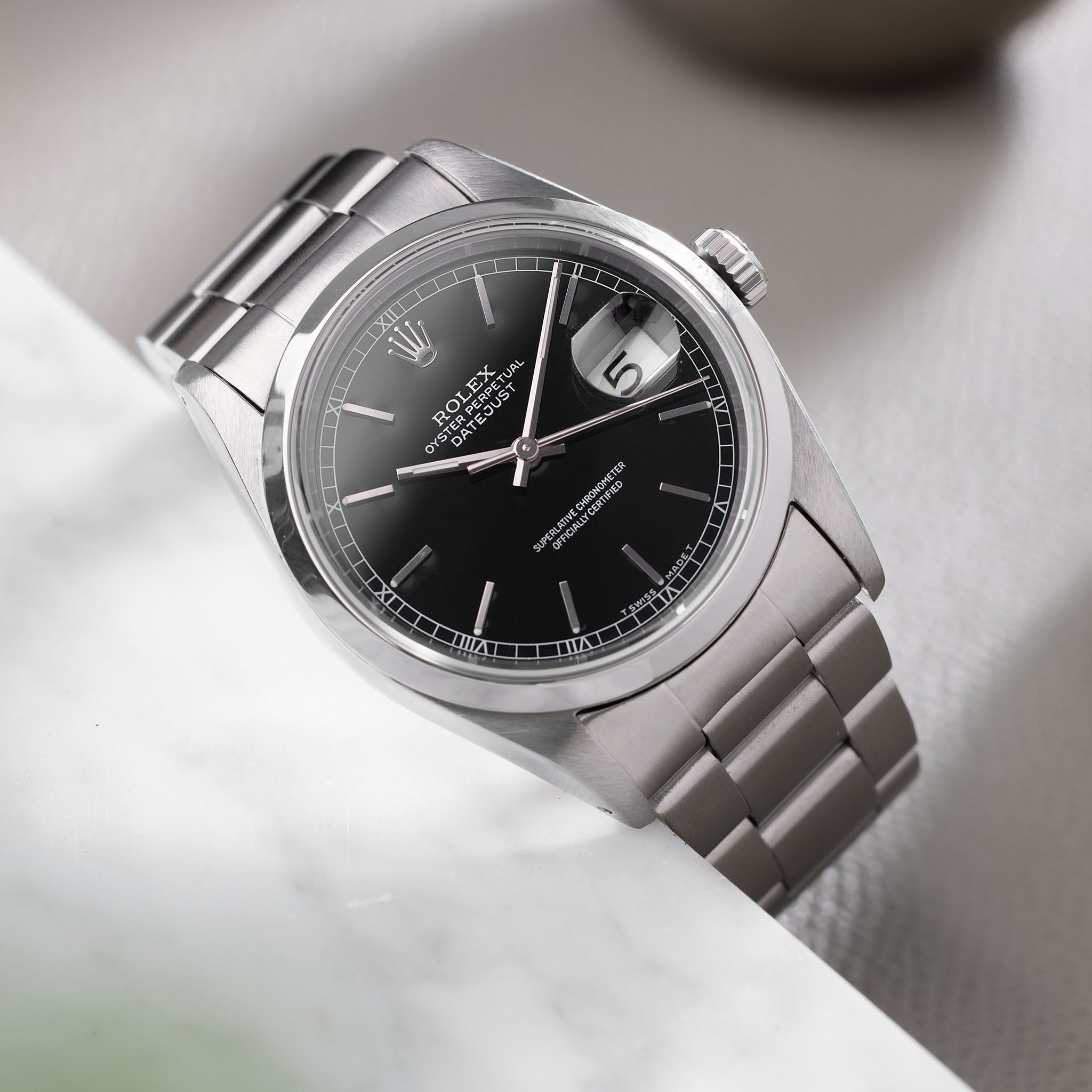 Rolex Datejust Referenz 16200 schwarzes Zifferblatt