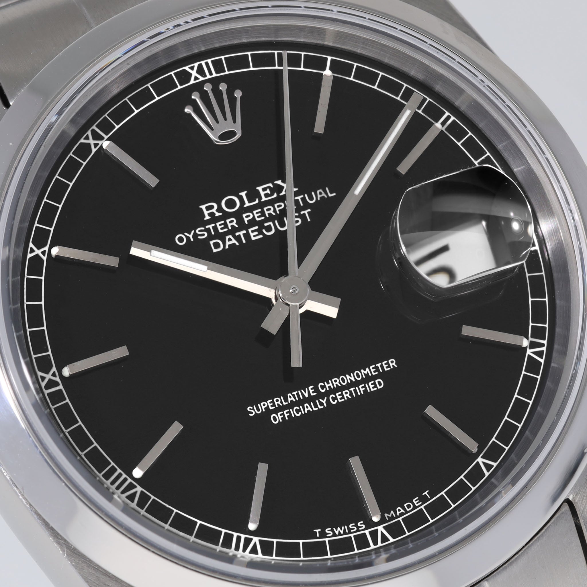 Rolex Datejust Referenz 16200 schwarzes Zifferblatt