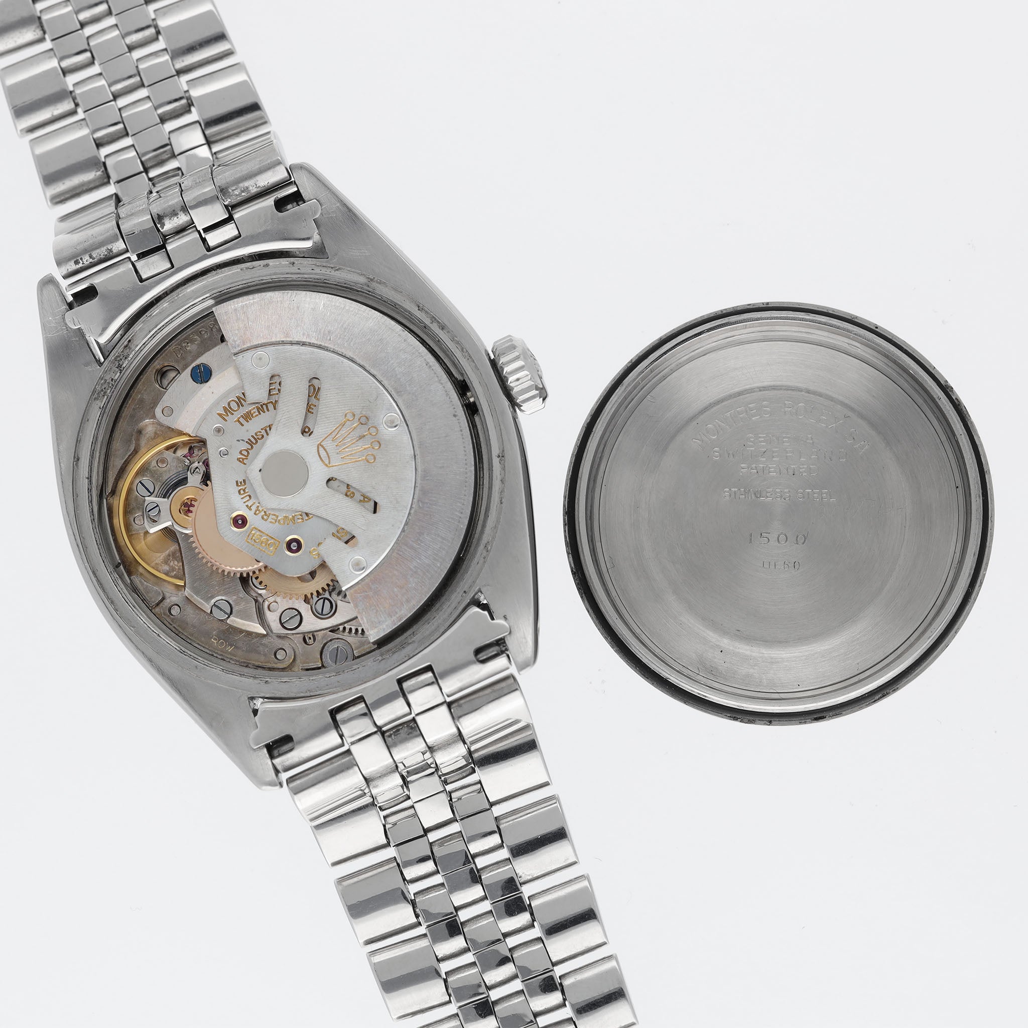 Rolex Date Referenz 1500 Matt Silbernes "Swiss Only" Zifferblatt