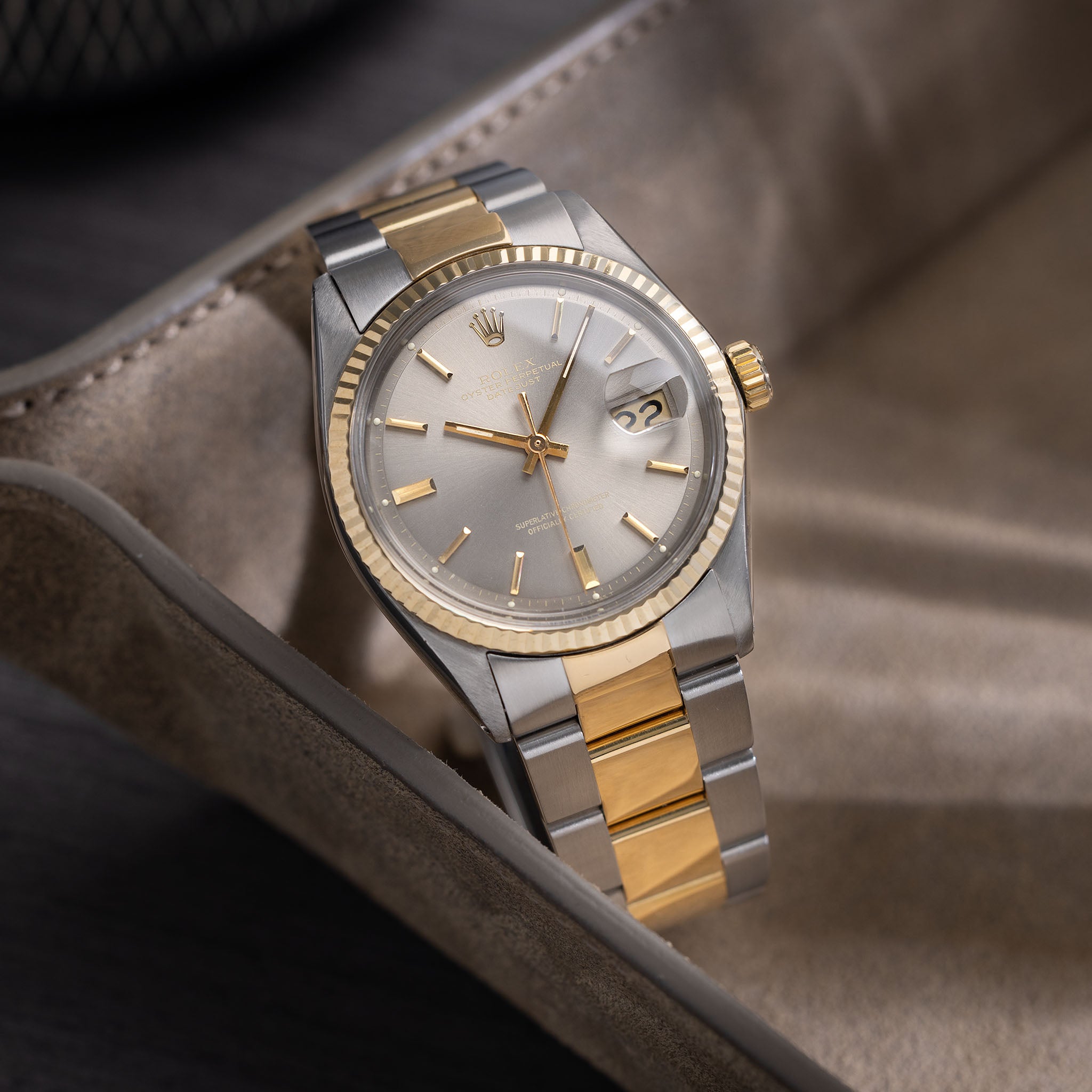 Rolex Datejust 1601/3 Graues Ghost Soleil Zifferblatt