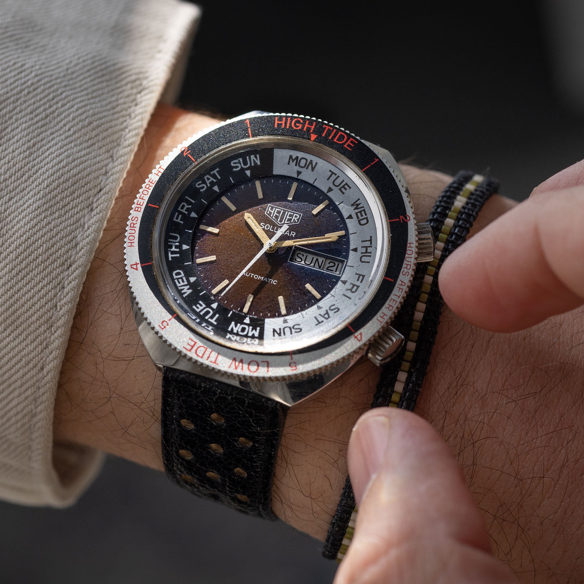 Heuer Solunar Referenz 279.603 Tropical Zifferblatt