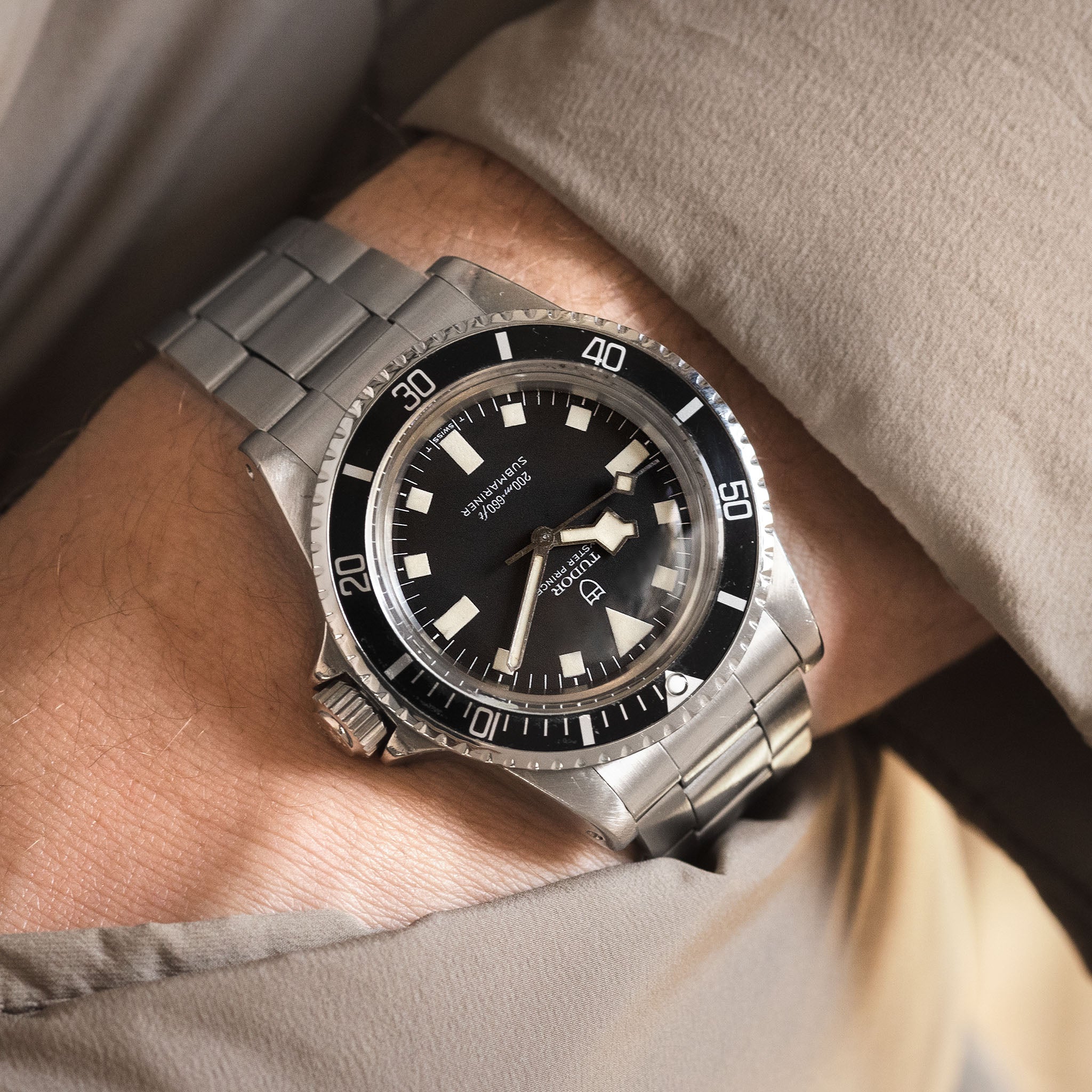 Tudor Submariner Snowflake 9401/0 Schwarzes Zifferblatt Ohne Datum