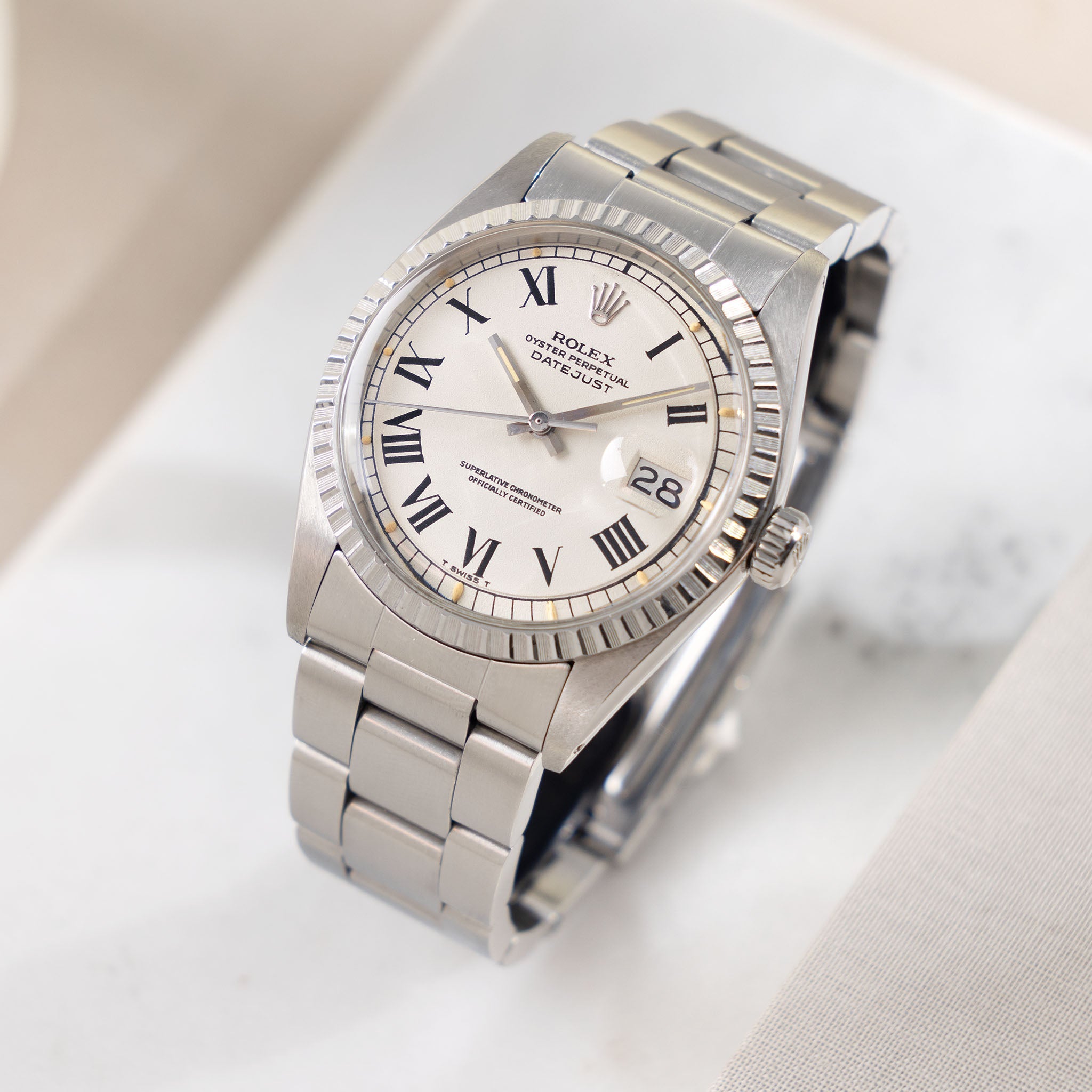 Rolex Datejust White Buckley Dial Ref 1603